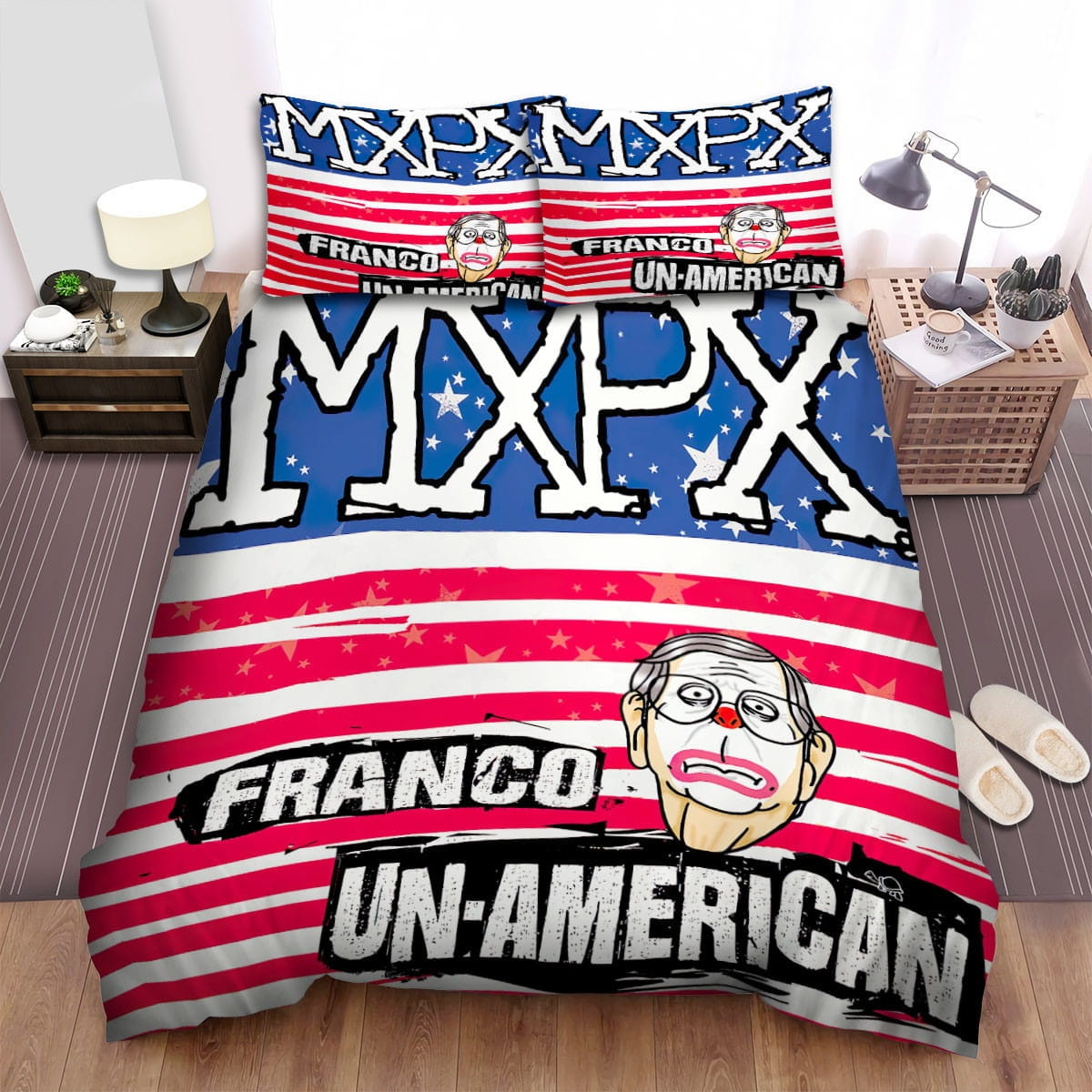 Mxpx Franco Un-American Bedding Sets, Flatsheet Gift For Wife, Husband, Besties