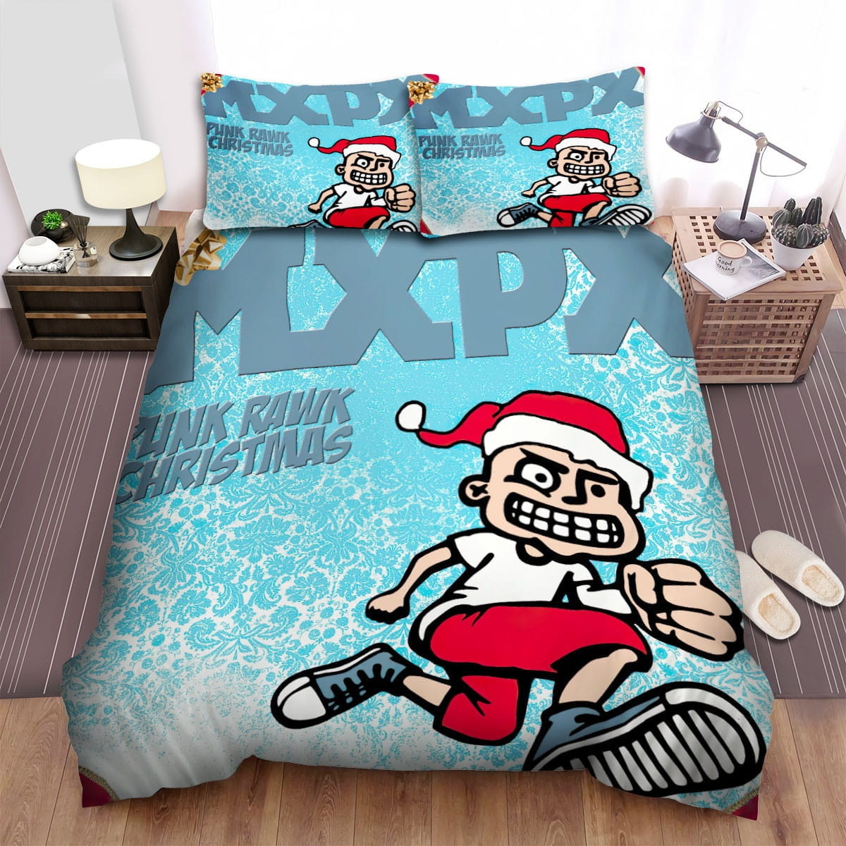 Mxpx Ponk Rawk Christmas Decorative Bedding Sets with Duvet Cover, Flatsheet, Pillowcases