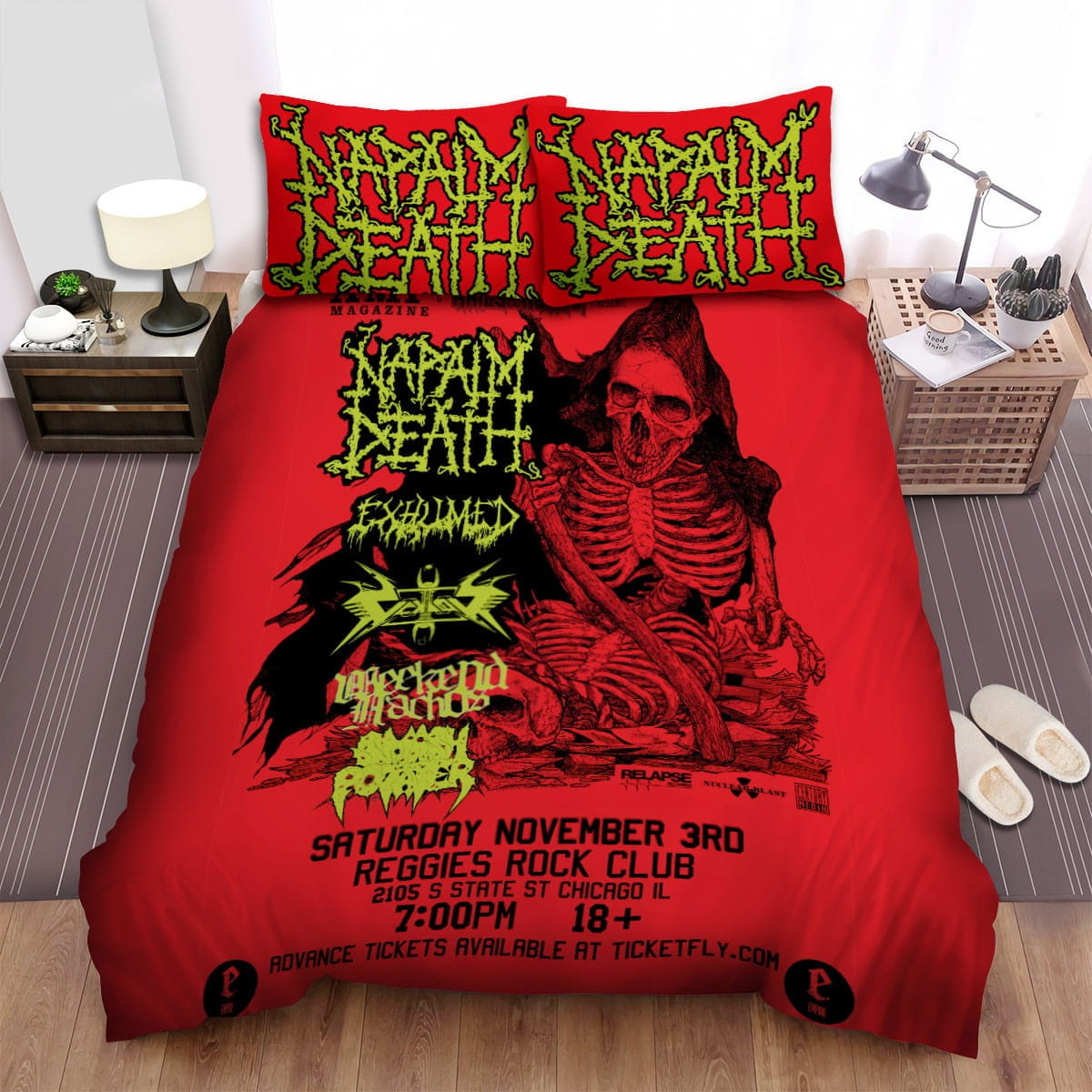 Napalm Death Art Cover Decorative Bedding Sets with Duvet Cover, Flatsheet, Pillowcases
