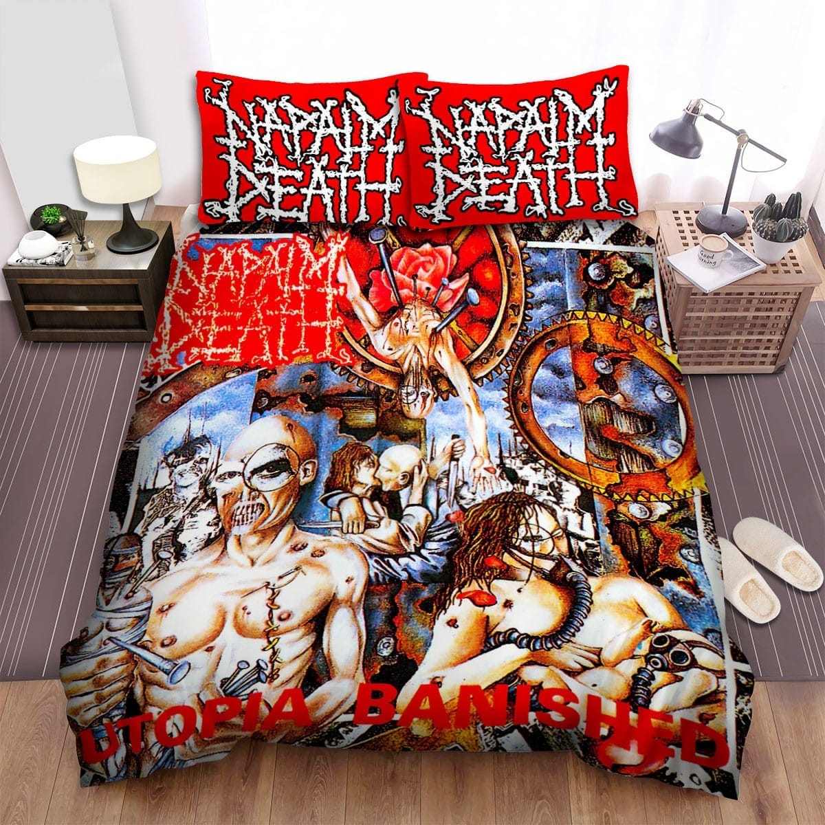 Napalm Death Artwork Bedding Sets, Flatsheet Gift For Wife, Husband, Besties