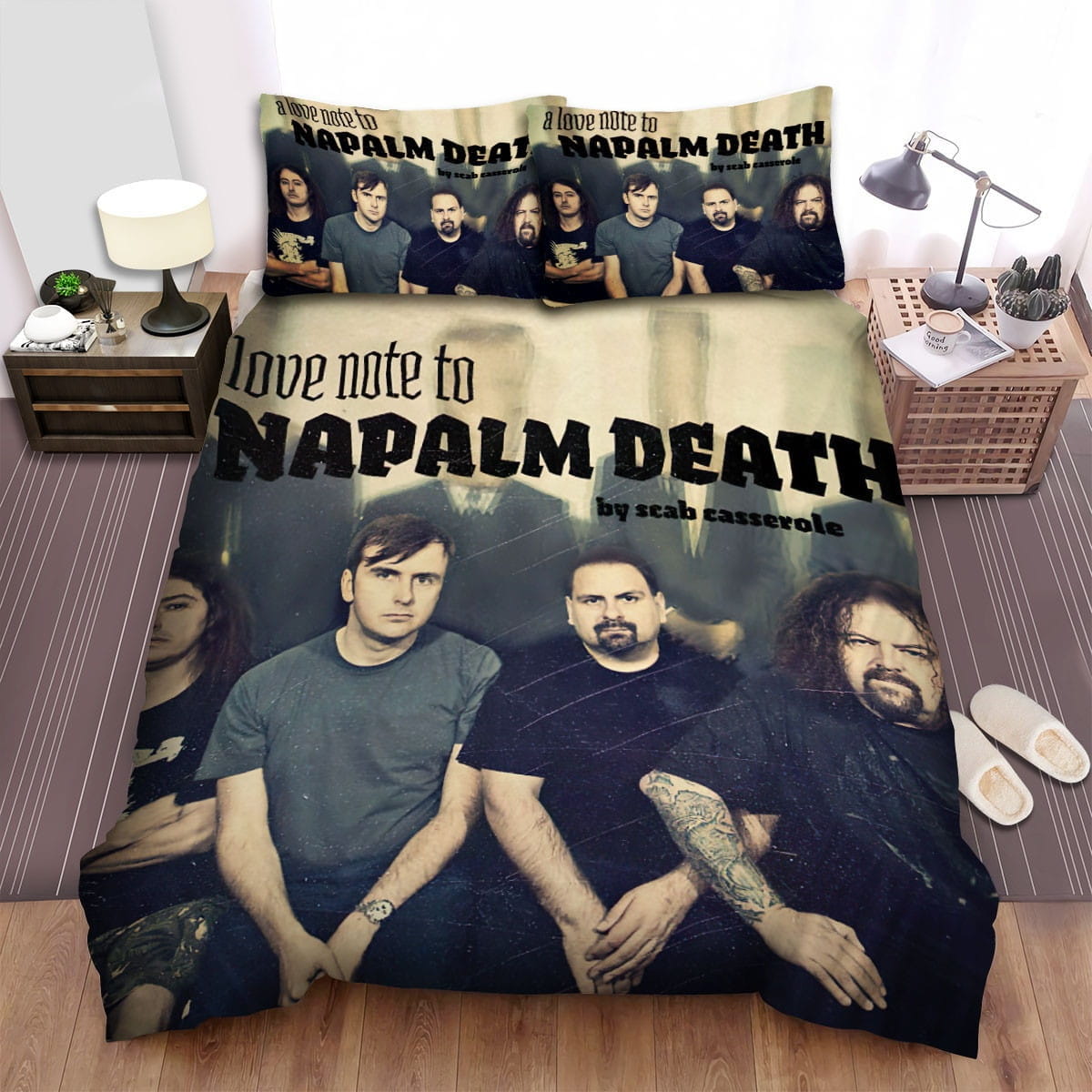Napalm Death Members Decorative Bedding Sets with Duvet Cover, Flatsheet, Pillowcases