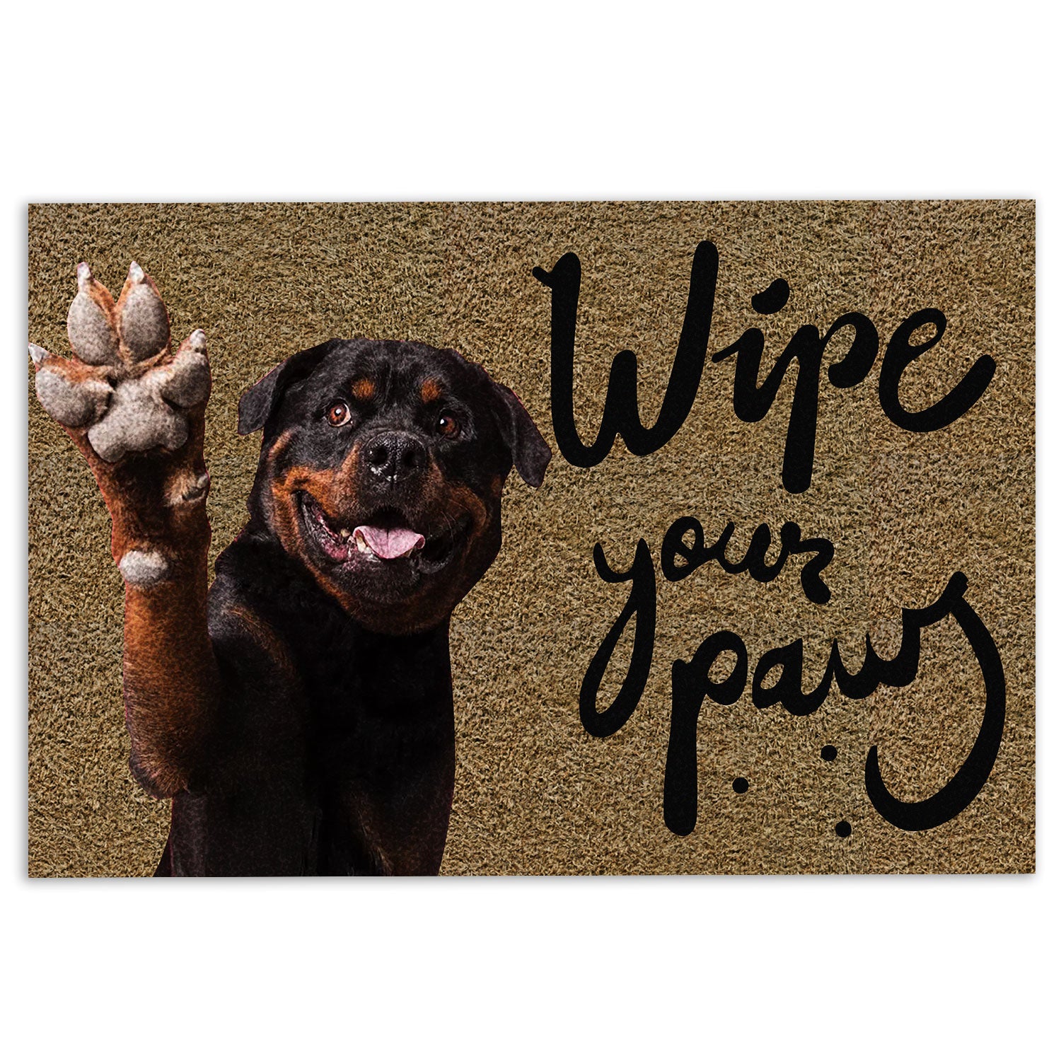 Rottweiler Rubber Doormat, Wipe Your Paws Funny Rottweiler Dog Puppy Gift For Dog Lover Welcome Doormat, Indoor Outdoor Door Mat, Home Decor