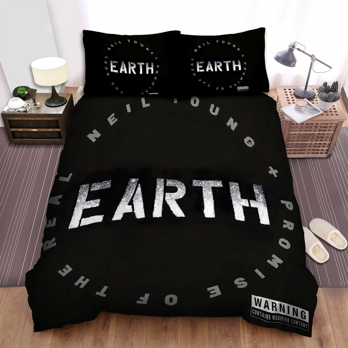 Neil Young Album Earth Bedding Sets Duvet Cover, Flatsheet, Pillowcases Perfect Gift For Fans