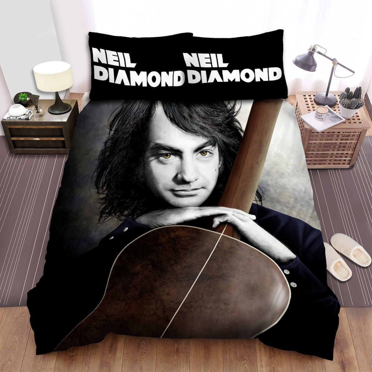 Neil Diamond Guitar Bedding Sets, Flatsheet Gift For Wife, Husband, Besties