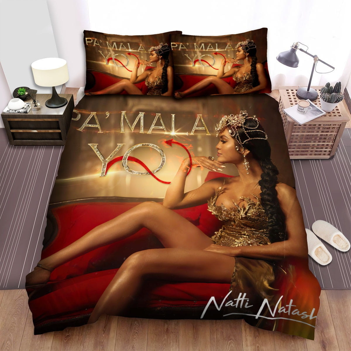 Natti Natasha Queen Bedding Set, Gift For Christmas, Birthday, Thanksgiving