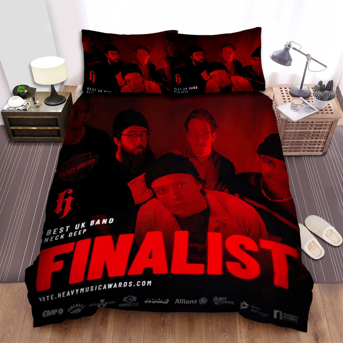 Neck Deep Finalist Decorative Bedding Sets with Duvet Cover, Flatsheet, Pillowcases