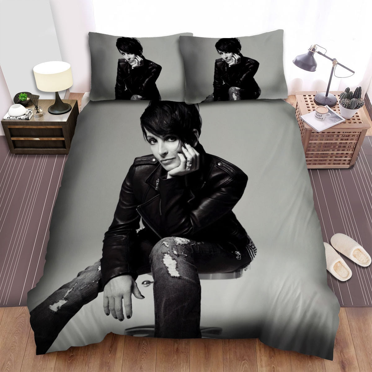 Nena Black And White Photo Bedding Sets, Flatsheet Gift For Christmas, Thanksgiving, Halloween