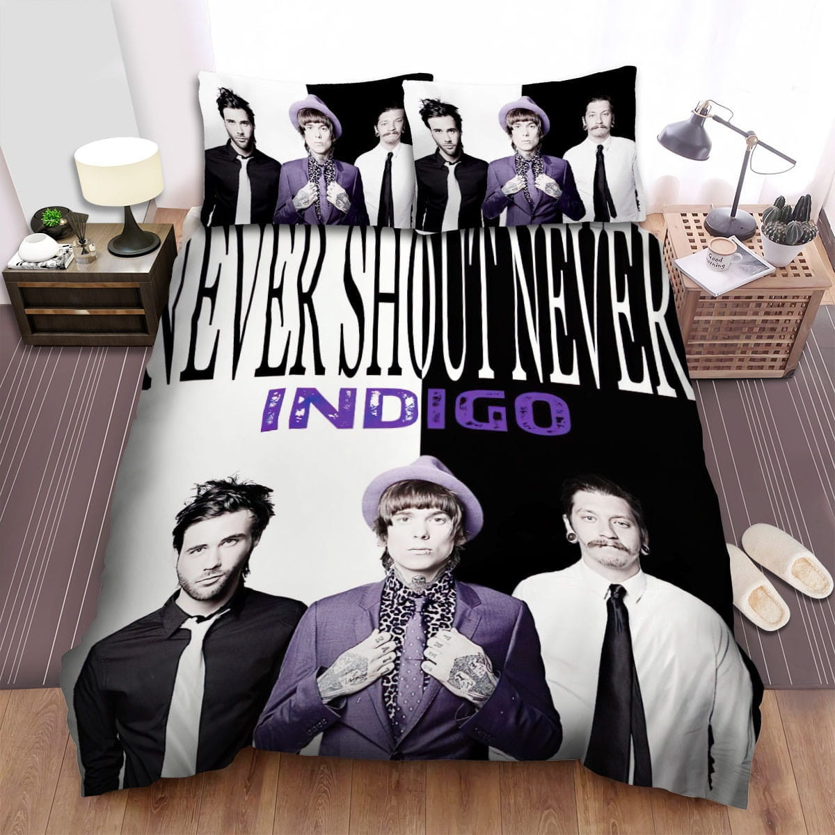 Never Shout Never Indigo Decorative Bedding Sets with Duvet Cover, Flatsheet, Pillowcases