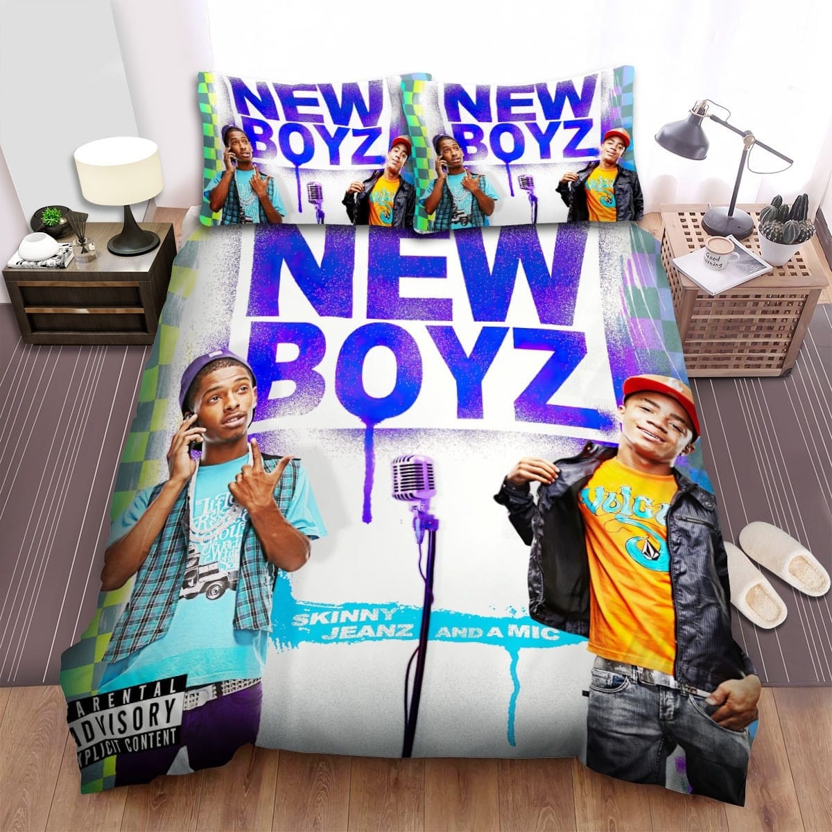 New Boyz Mic In Between Bedding Sets, Flatsheet Gift For Wife, Husband, Besties