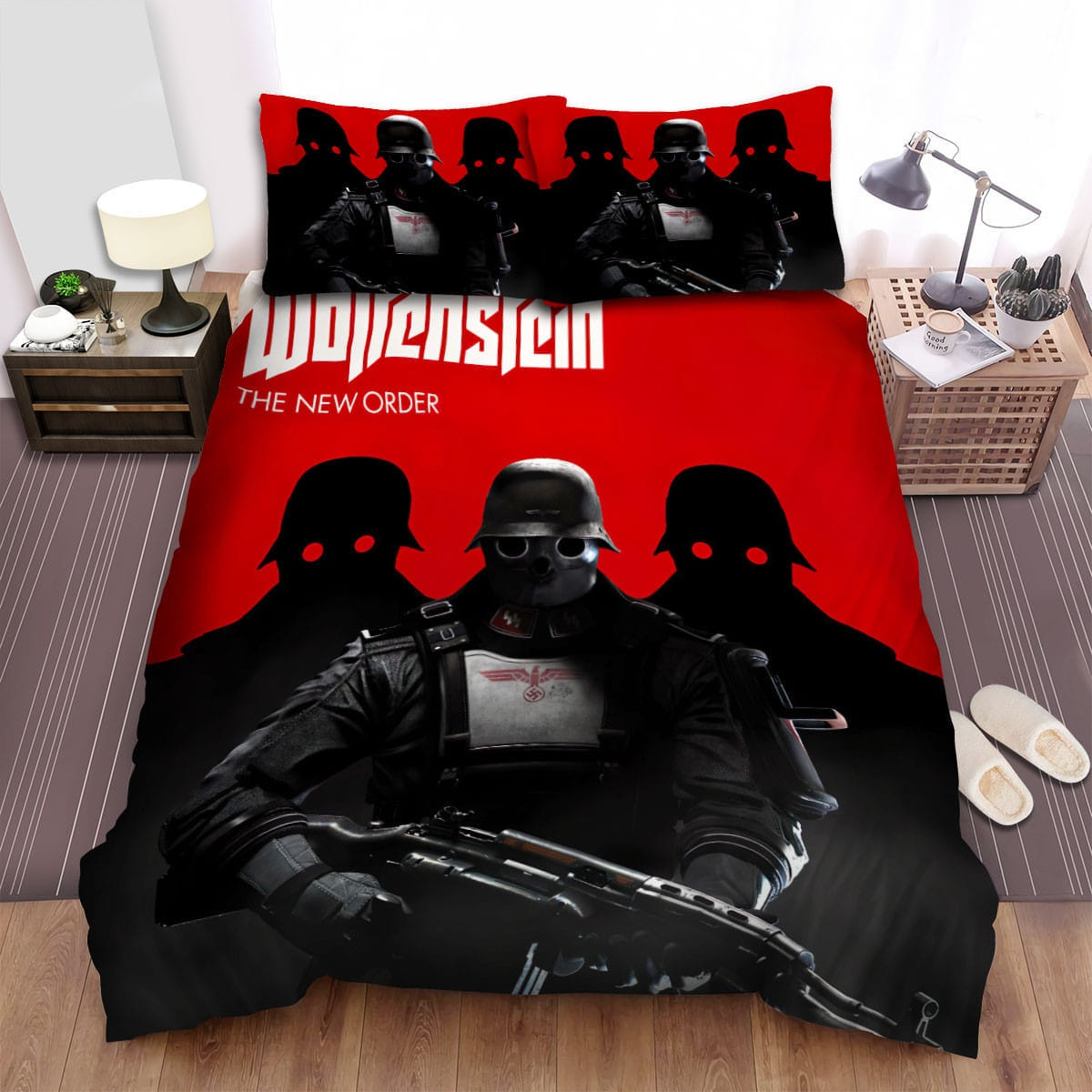 New Order Wolfenstein Bedding Sets, Flatsheet Gift For Christmas, Thanksgiving, Halloween