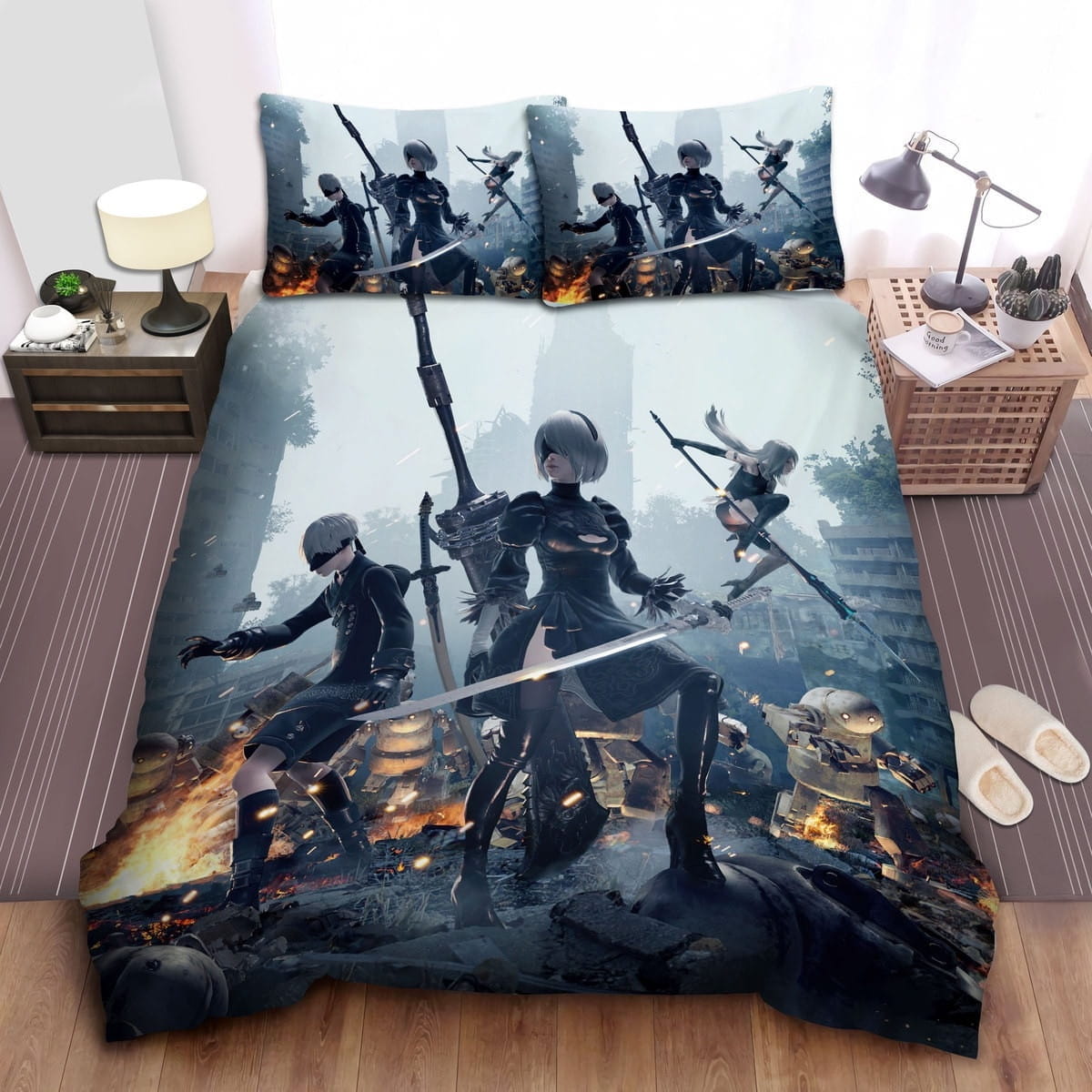 Nier: Automata 2b And 9s Bedding Sets, Flatsheet Gift For Wife, Husband, Besties