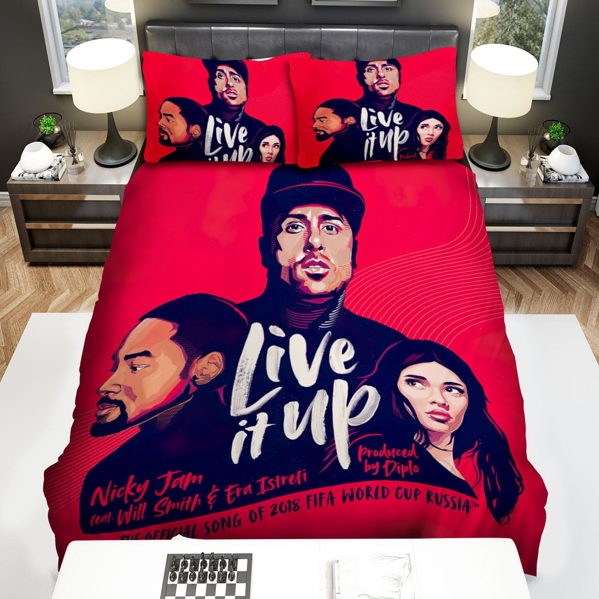 Nicky Jam Live It Up Bedding Set, Gift For Christmas, Birthday, Thanksgiving