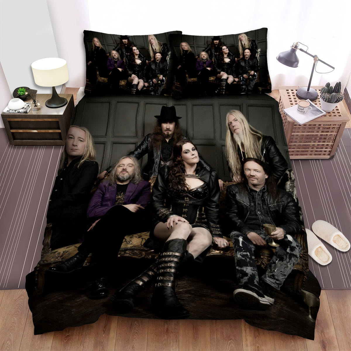 Nightwish Band Sit Down Bedding Sets, Flatsheet Gift For Christmas, Thanksgiving, Halloween