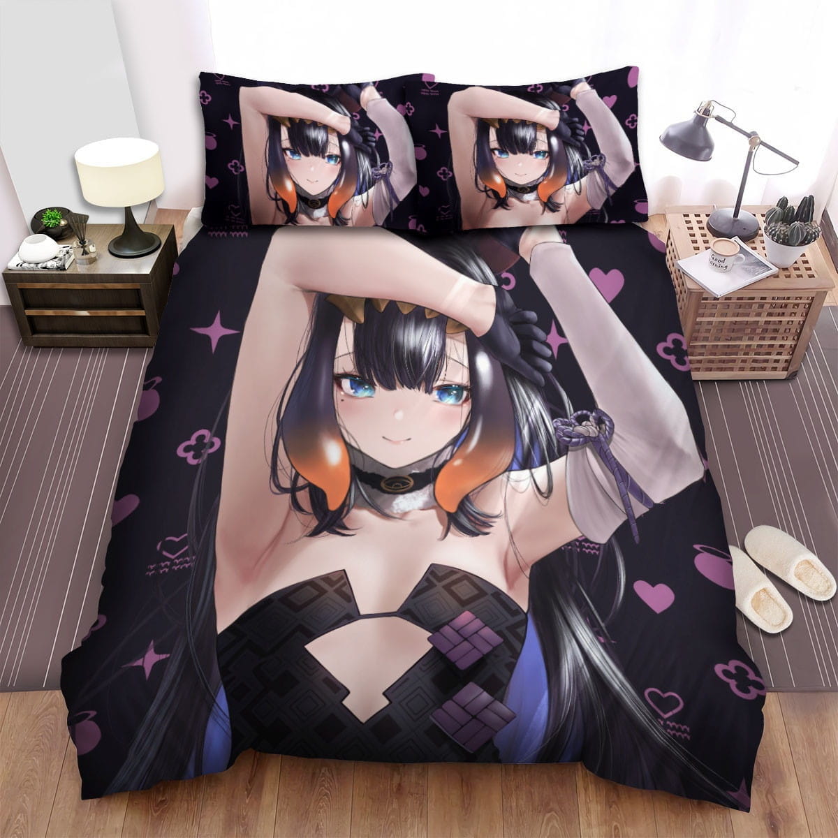 Ninomae Inanis Blue Eyes Bedding Sets Duvet Cover, Flatsheet, Pillowcase For Your Lover