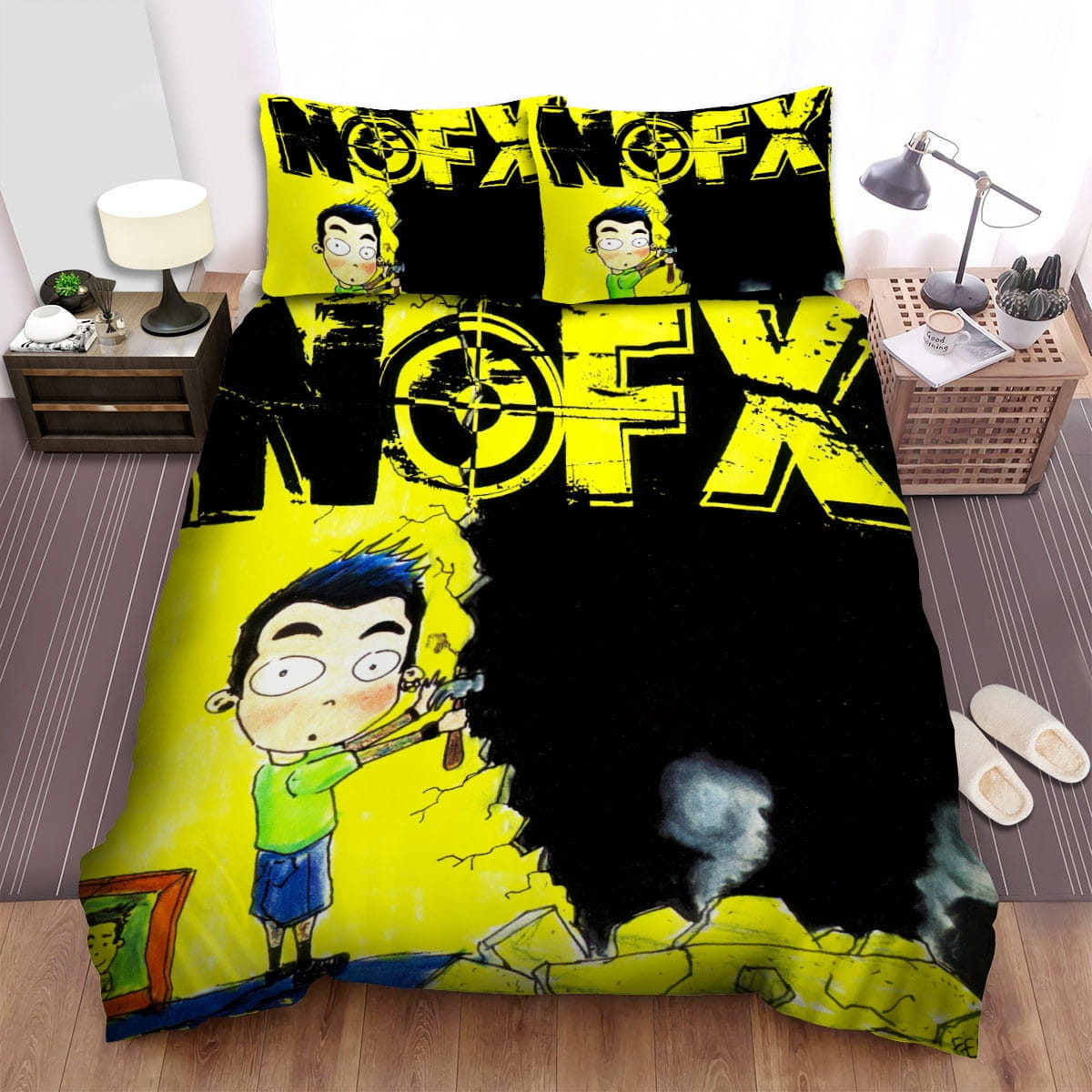 Nofx Art 4 Decorative Bedding Sets with Duvet Cover, Flatsheet, Pillowcases