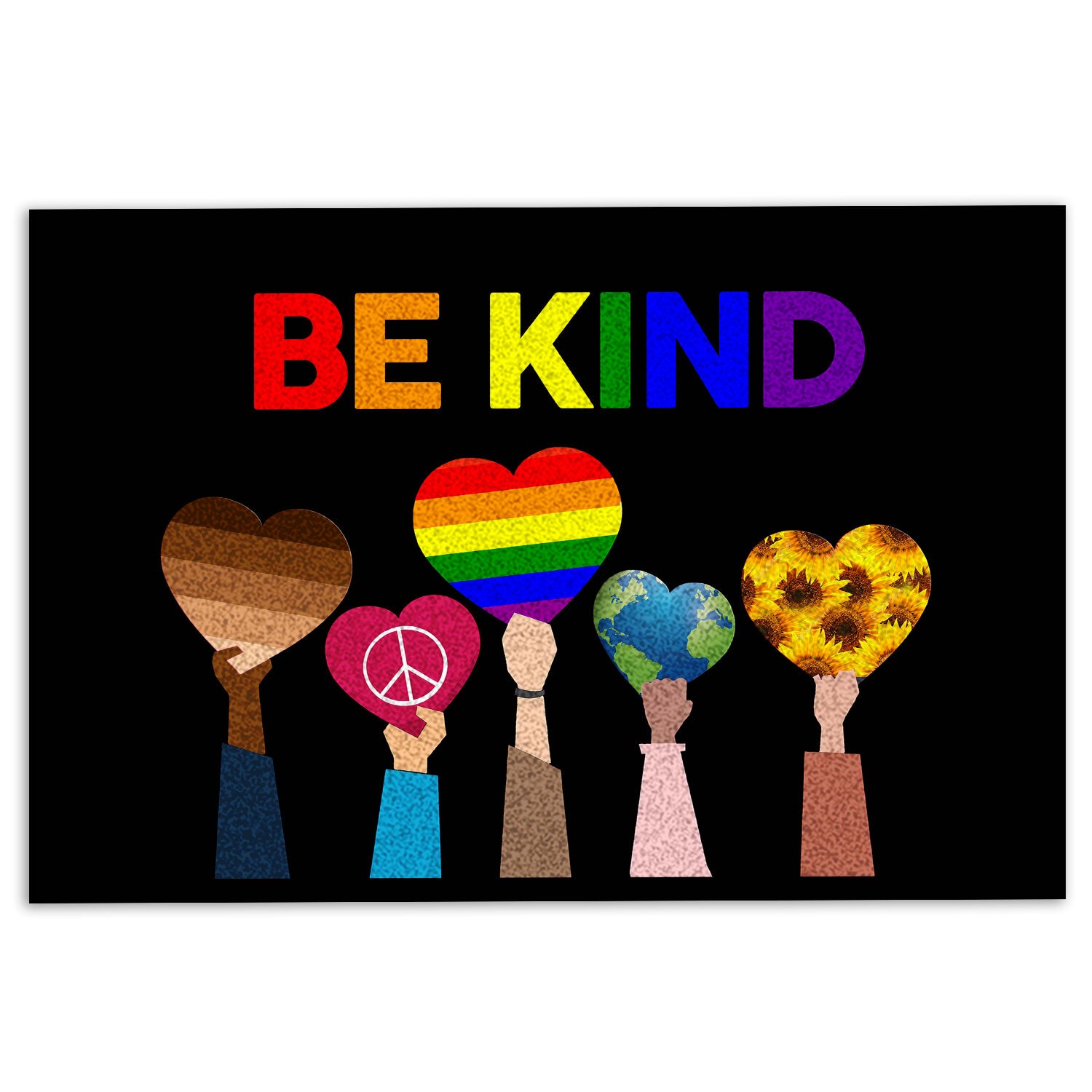 Lgbt Rubber Doormat, Lgbtq Lgbt Support Be Kind Love Is Love Gift For Pride Month Welcome Doormat, Indoor Outdoor Door Mat, Home Decor