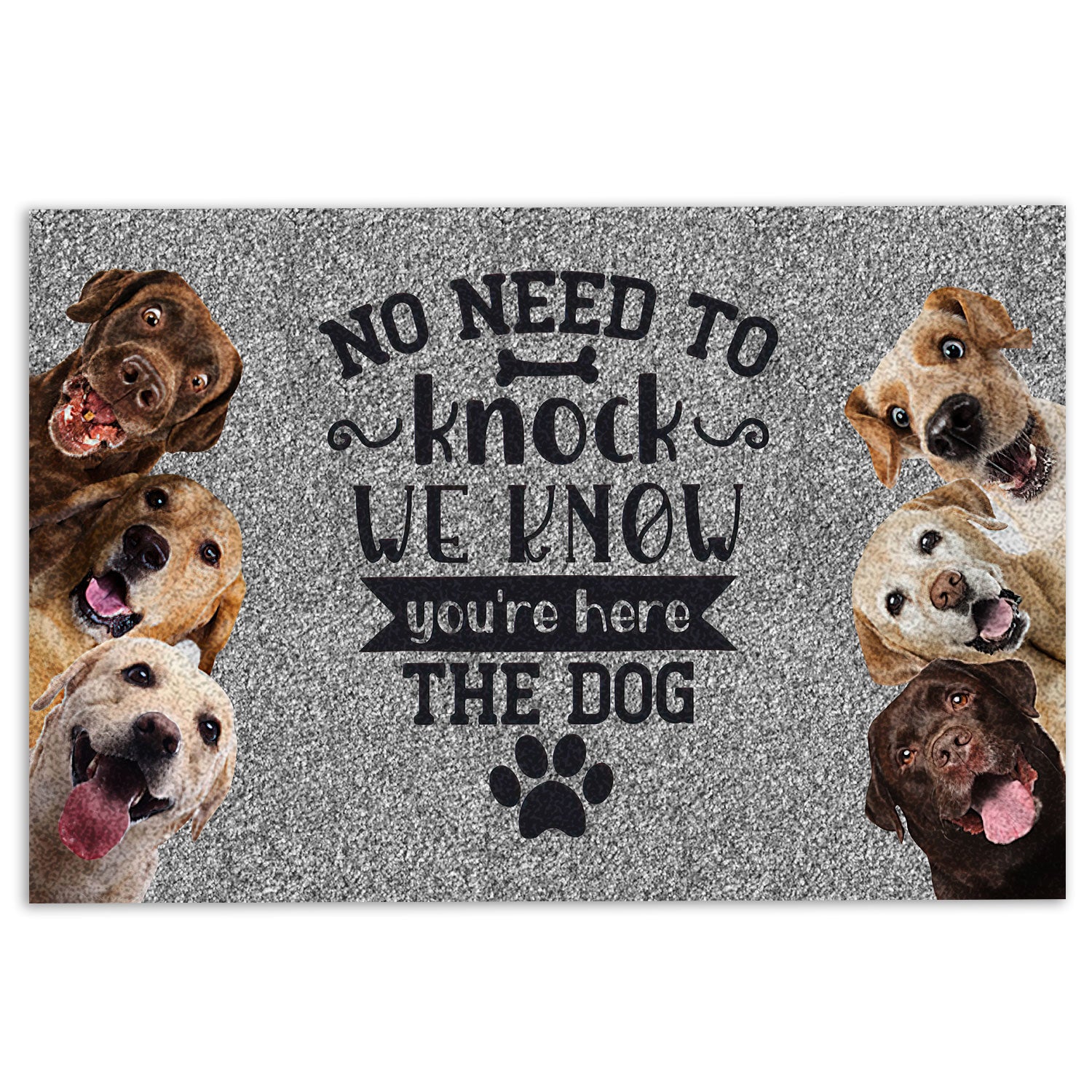 Labrador Retriever Rubber Doormat, Labrador Retriever Lab Dog No Need To Knock We Know You'Re Here Welcome, Indoor Outdoor Door Mat, Home Decor