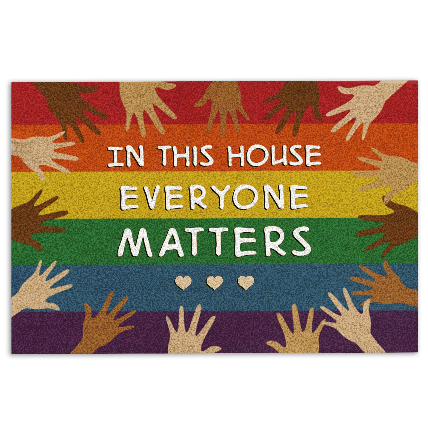 Lgbt Rubber Doormat, In This House Everyone Matters Support Black Lgbt Lgbtq Pride Welcome Doormat, Indoor Outdoor Door Mat, Home Decor