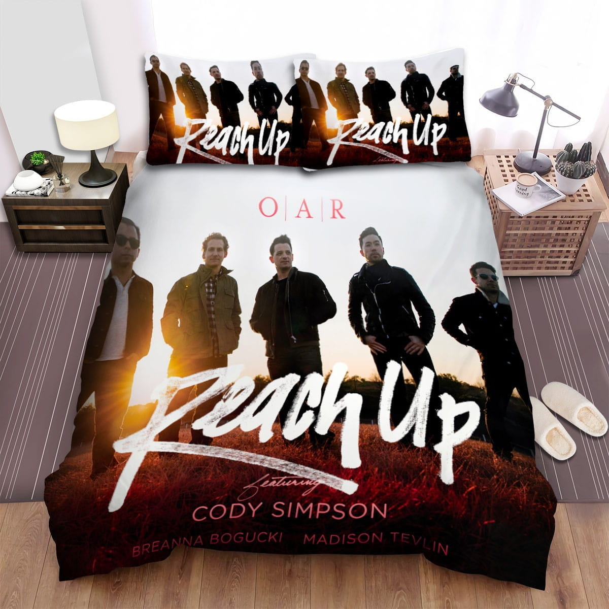 O.A.R. Reach Up Bedding Sets, Flatsheet Gift For Wife, Husband, Besties