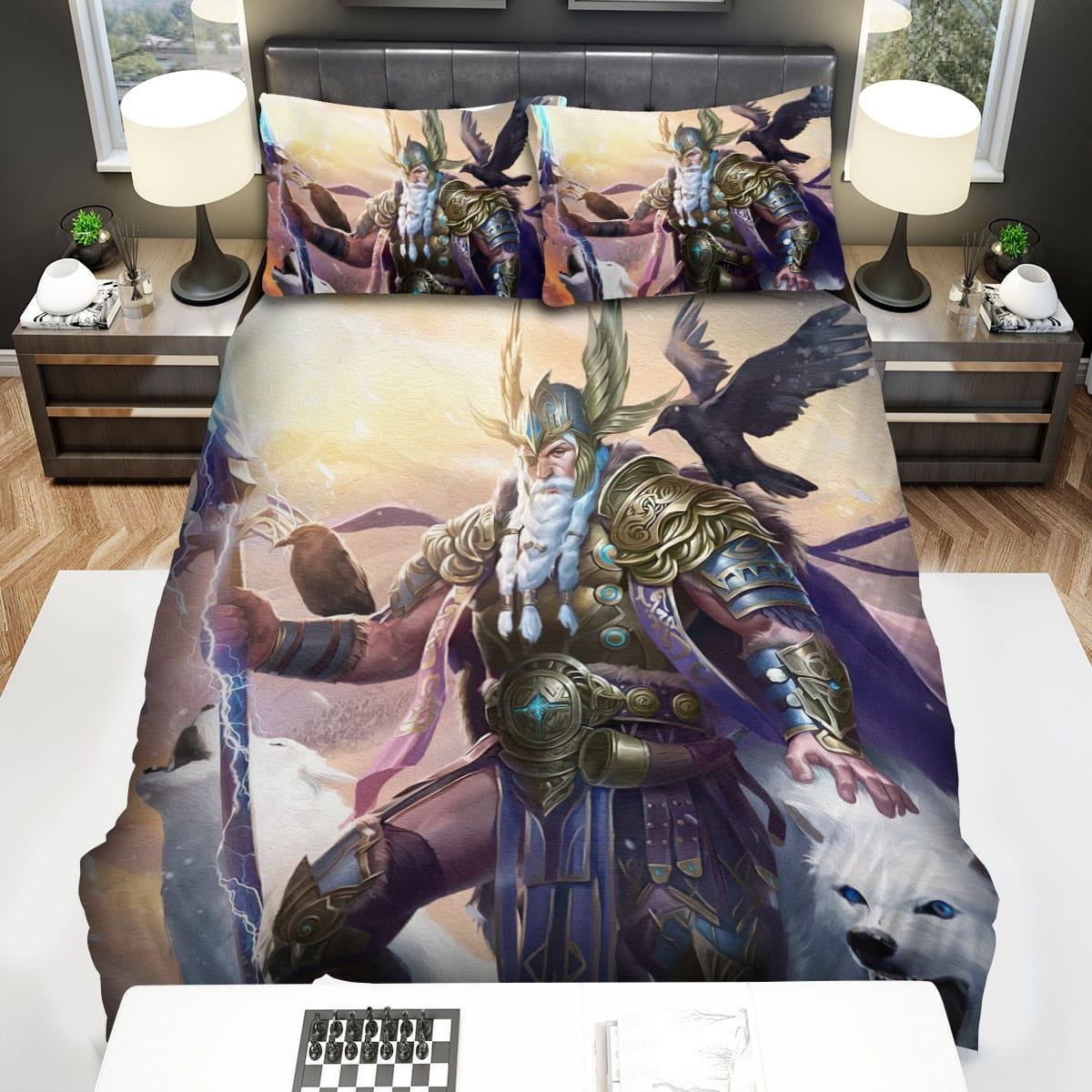 Odin Norse God Fantasy Art Bedding Set, Gift For Christmas, Birthday, Thanksgiving
