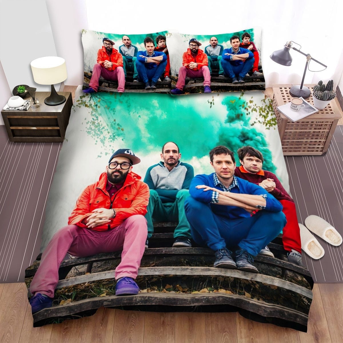 Ok Go Green Smoke Bedding Sets, Flatsheet Gift For Christmas, Thanksgiving, Halloween