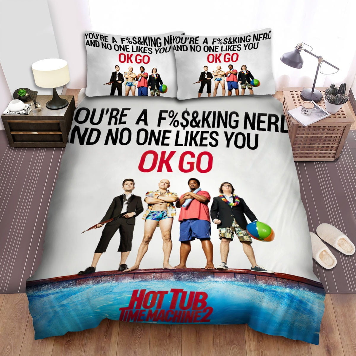 Ok Go Hot Tub Bedding Sets, Flatsheet Gift For Christmas, Thanksgiving, Halloween