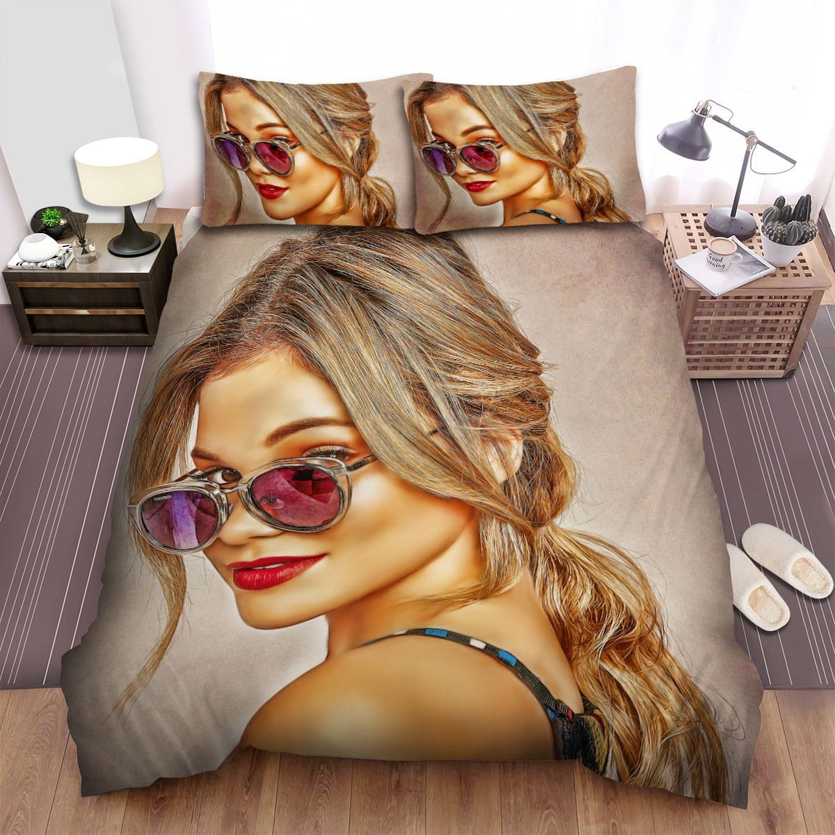 Olivia Holt Glasses Bedding Sets, Flatsheet Gift For Wife, Husband, Besties