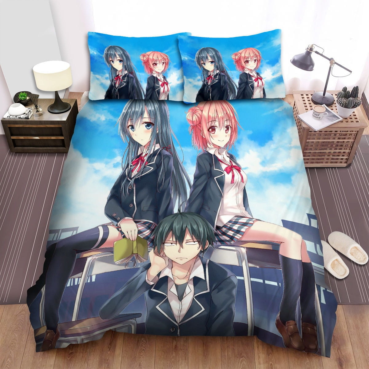 Oregairu Student Anime Bedding Sets, Flatsheet Gift For Christmas, Thanksgiving, Halloween