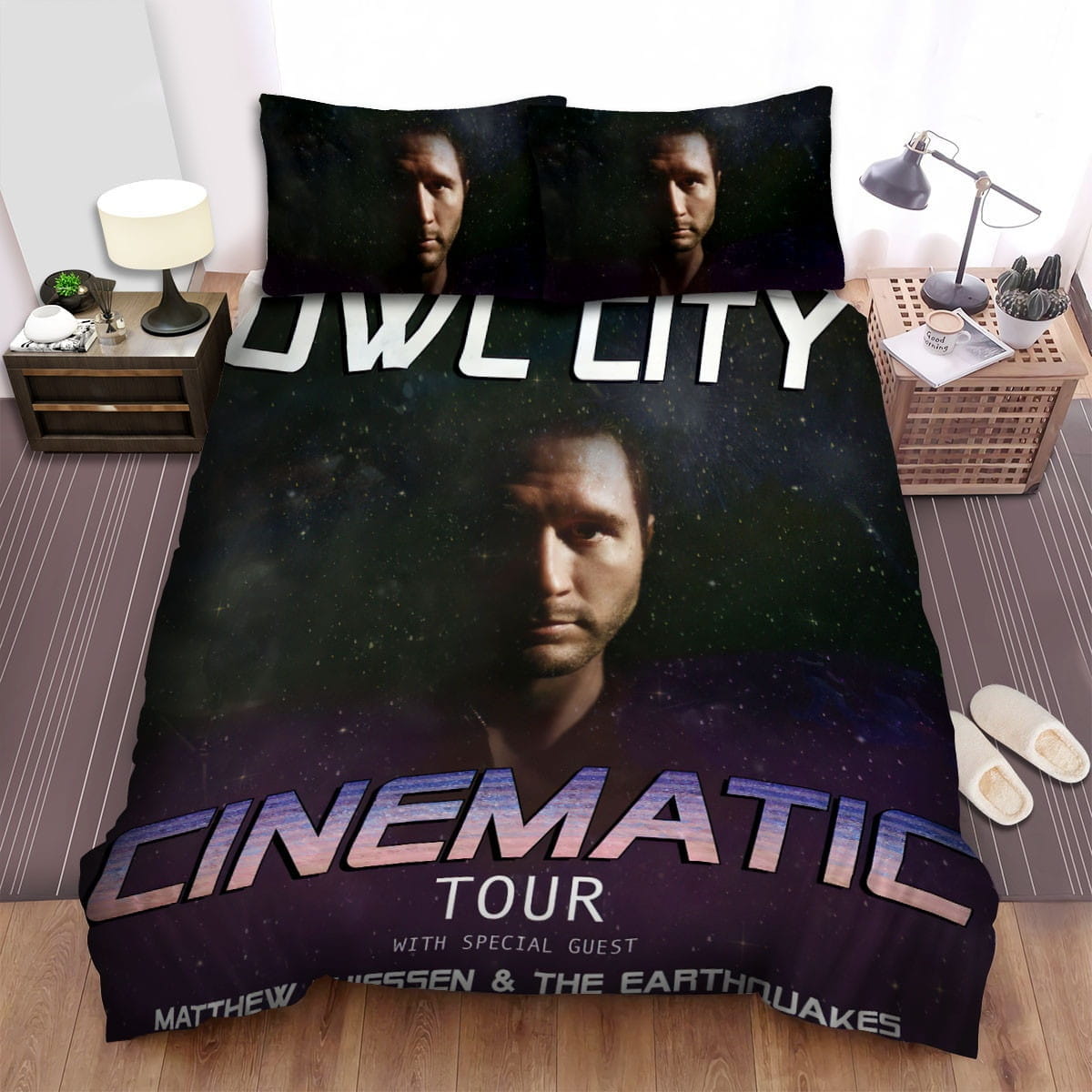 Owl City Cinematic Cover Decorative Bedding Sets with Duvet Cover, Flatsheet, Pillowcases