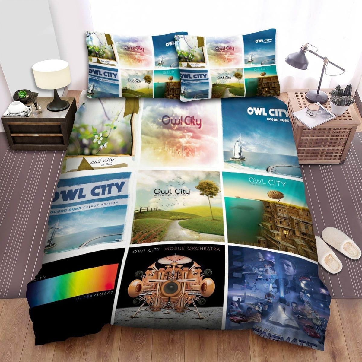 Owl City Album Collections Bedding Sets, Flatsheet Gift For Christmas, Thanksgiving, Halloween