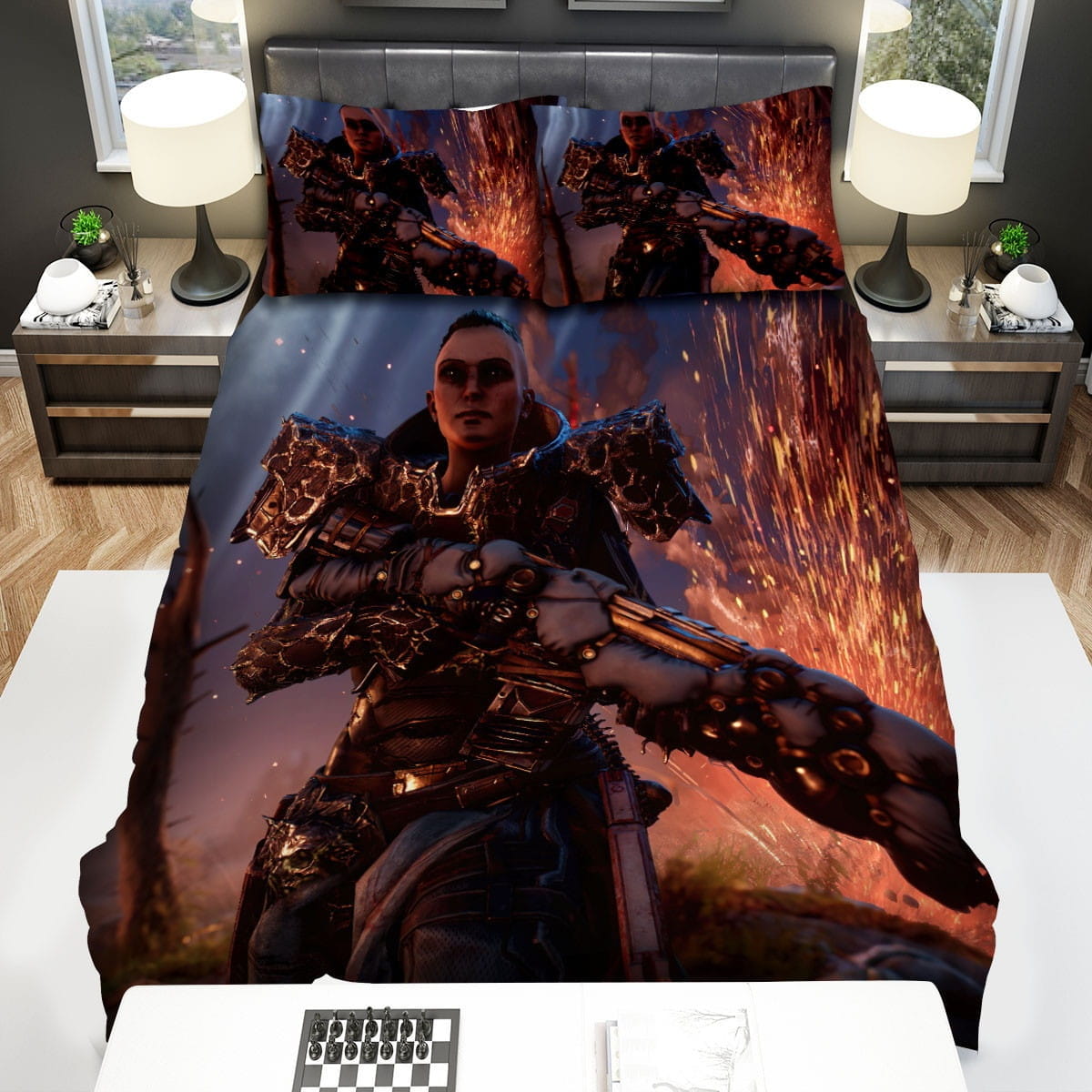 Outriders Protagonist Bedding Set, Gift For Christmas, Birthday, Thanksgiving