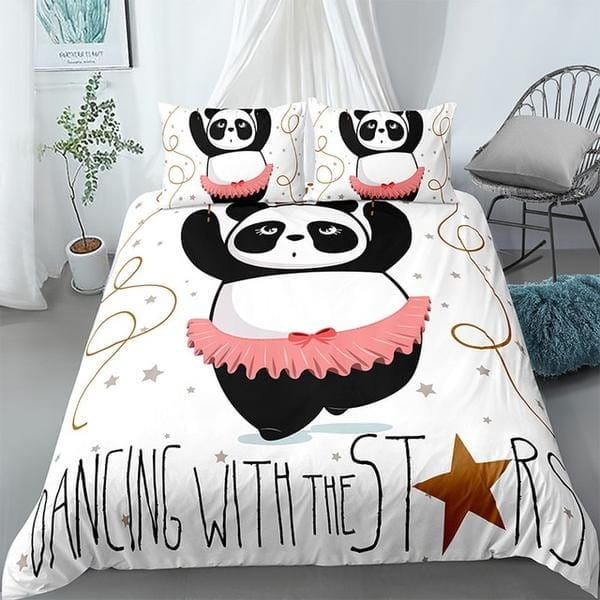 Panda Dancing Ballet Bedding Sets Duvet Cover, Flatsheet, Pillowcases For Every Bedroom