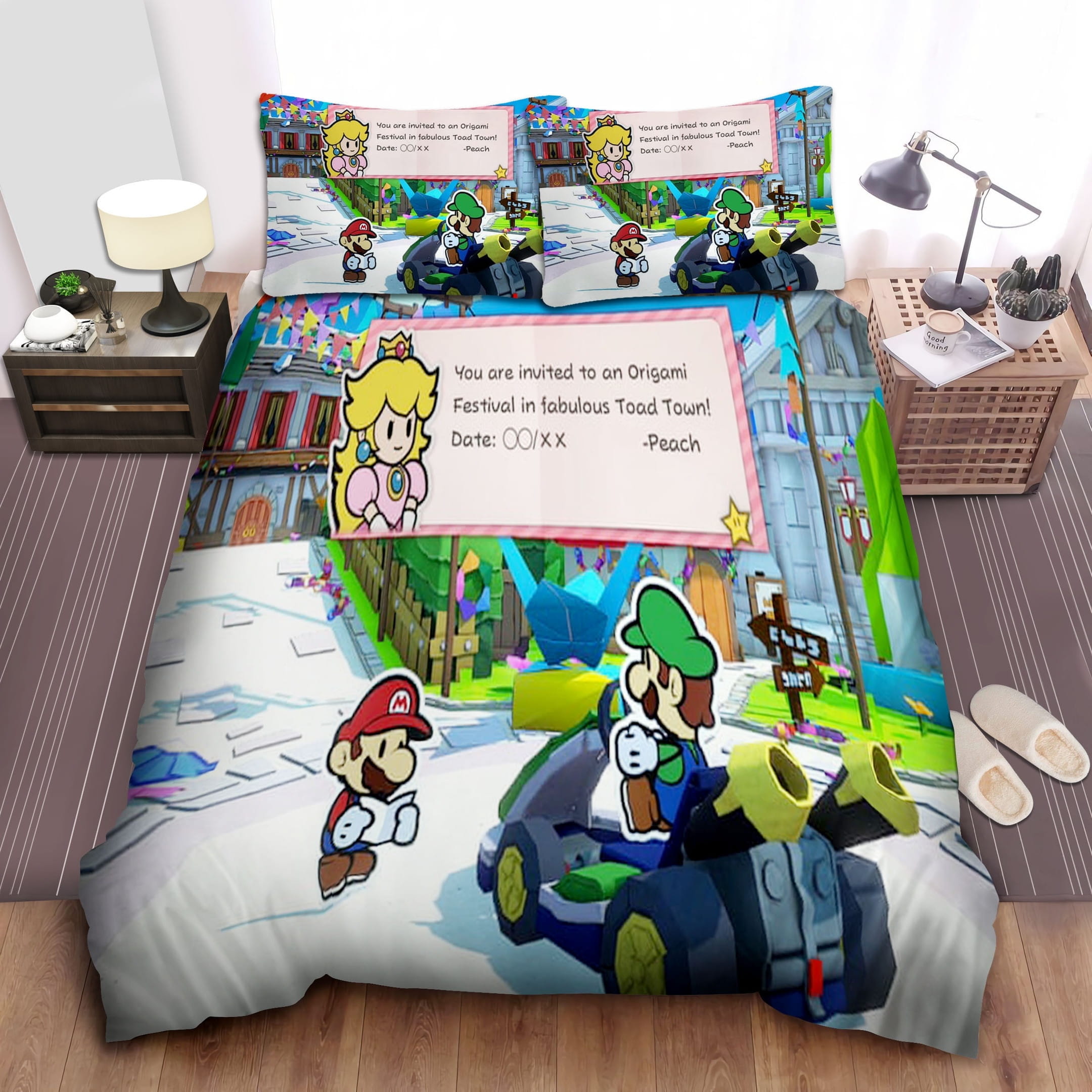 Paper Mario The Origami Bedding Sets Duvet Cover, Flatsheet, Pillowcases For Every Bedroom