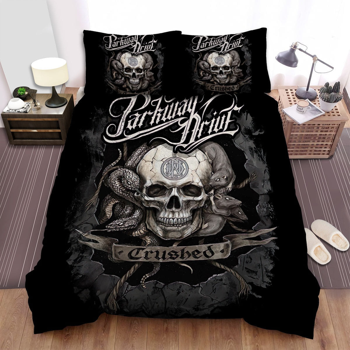 Parkway Drive Band Crushed Bedding Sets Duvet Cover, Flatsheet, Pillowcase For Your Lover