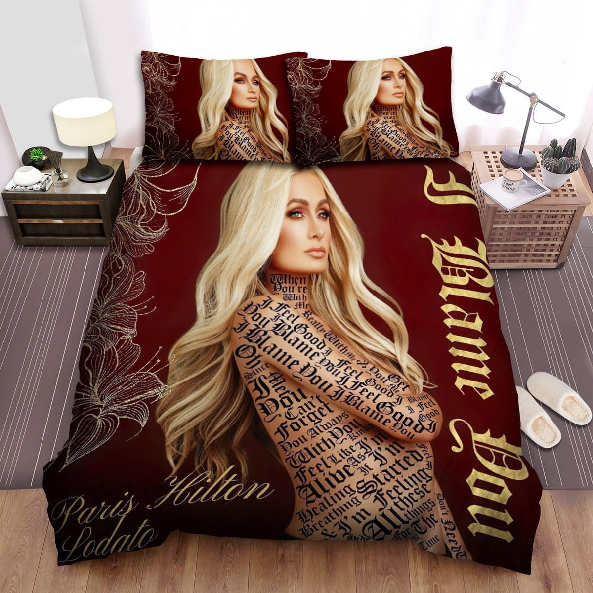 Paris Hilton I Blame You Bedding Sets, Flatsheet Gift For Wife, Husband, Besties