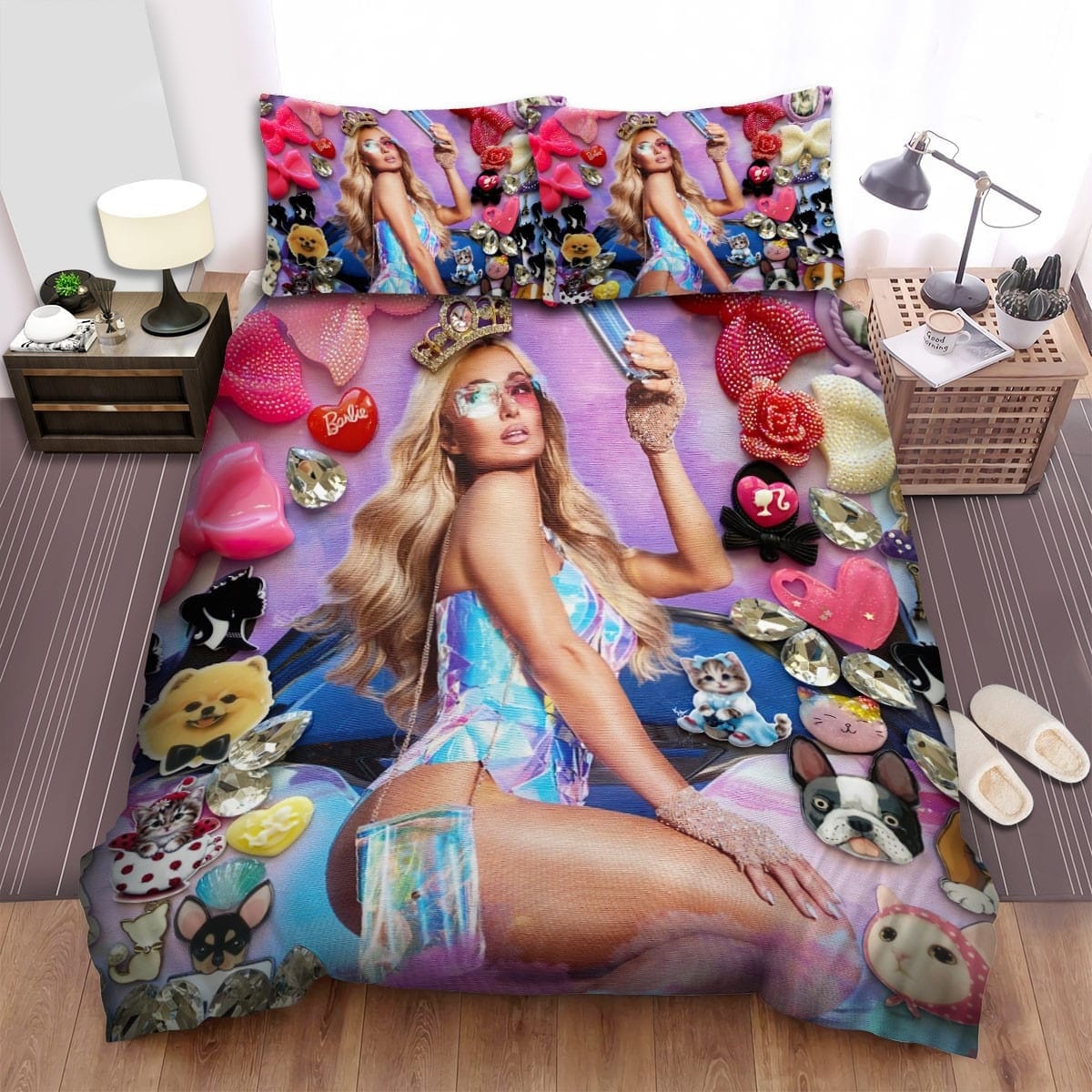 Paris Hilton Barbie Art Bedding Set, Gift For Christmas, Birthday, Thanksgiving