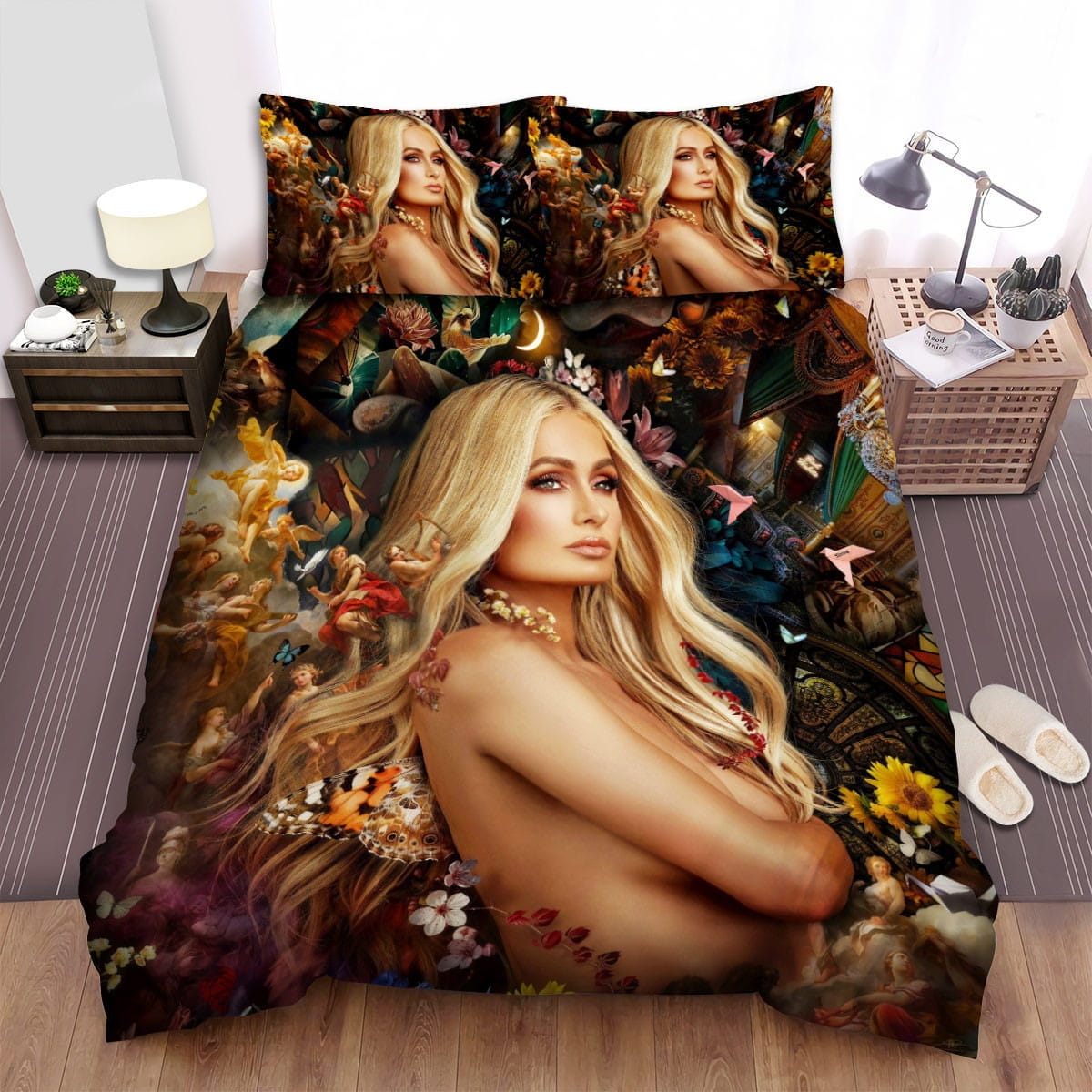 Paris Hilton Art Bedding Sets, Flatsheet Gift For Christmas, Thanksgiving, Halloween