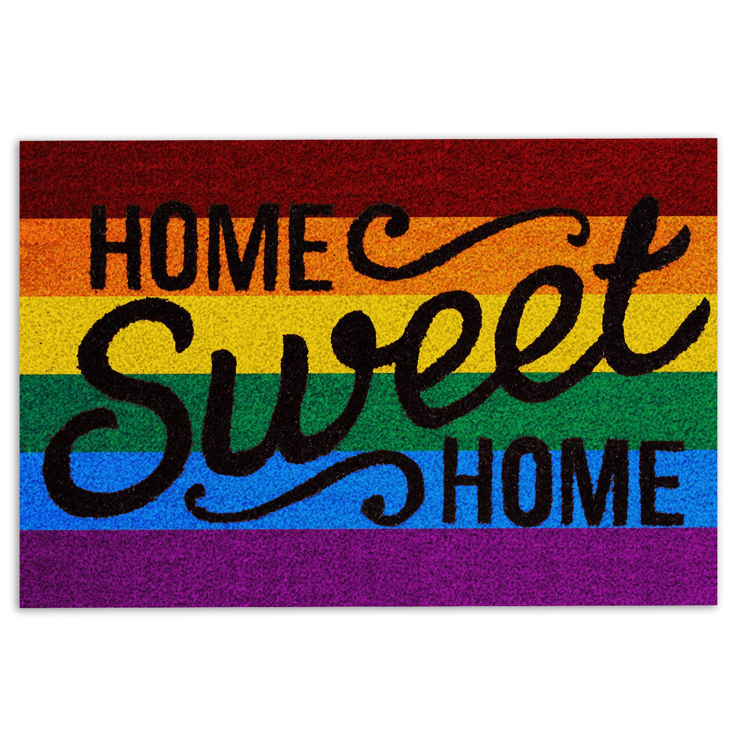 Lgbt Rubber Doormat, Lgbt Home Sweet Home Pride Love Is Love Love Wins Rainbow Flag Welcome Doormat, Indoor Outdoor Door Mat, Home Decor