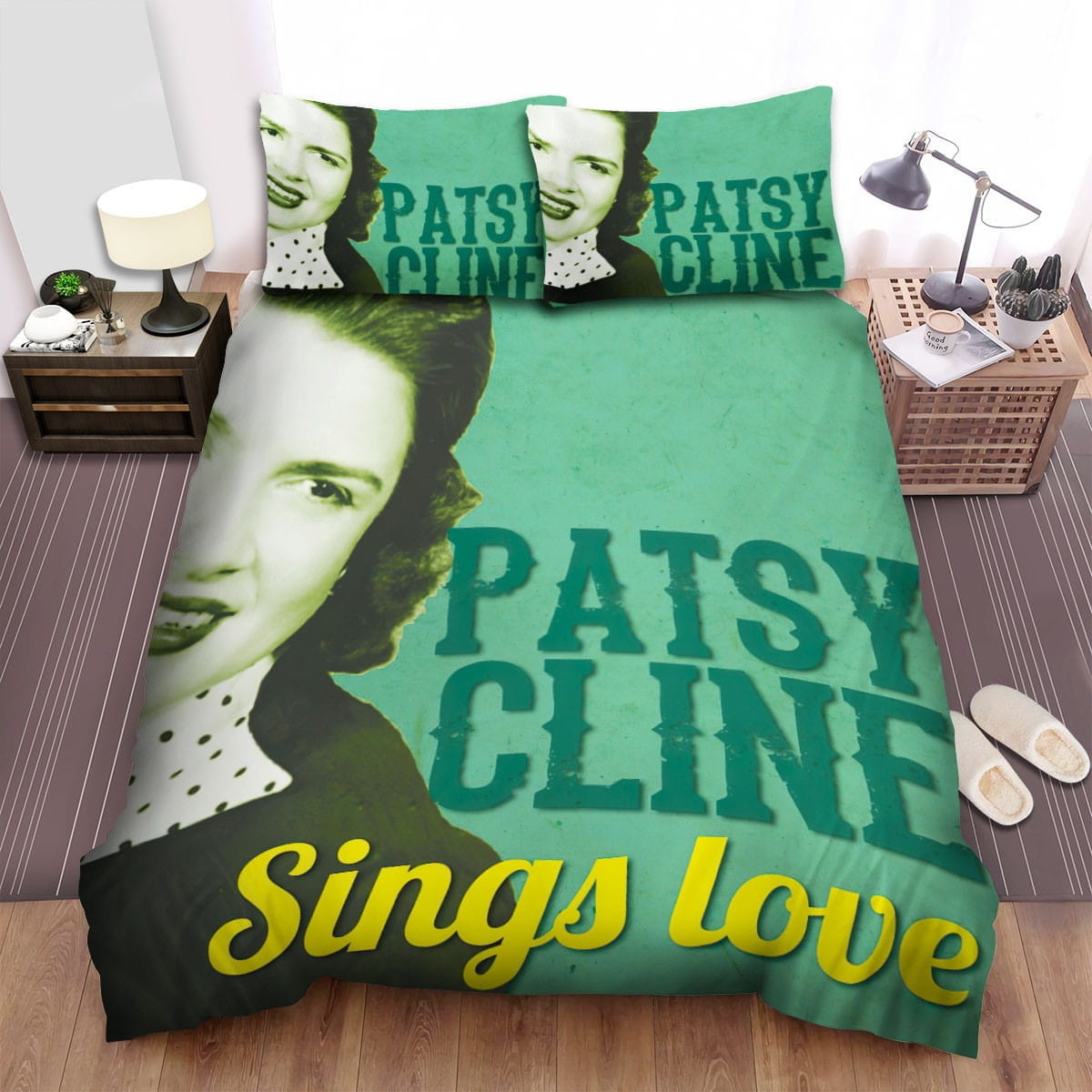 Patsy Cline Sings Love Bedding Sets, Flatsheet Gift For Christmas, Thanksgiving, Halloween