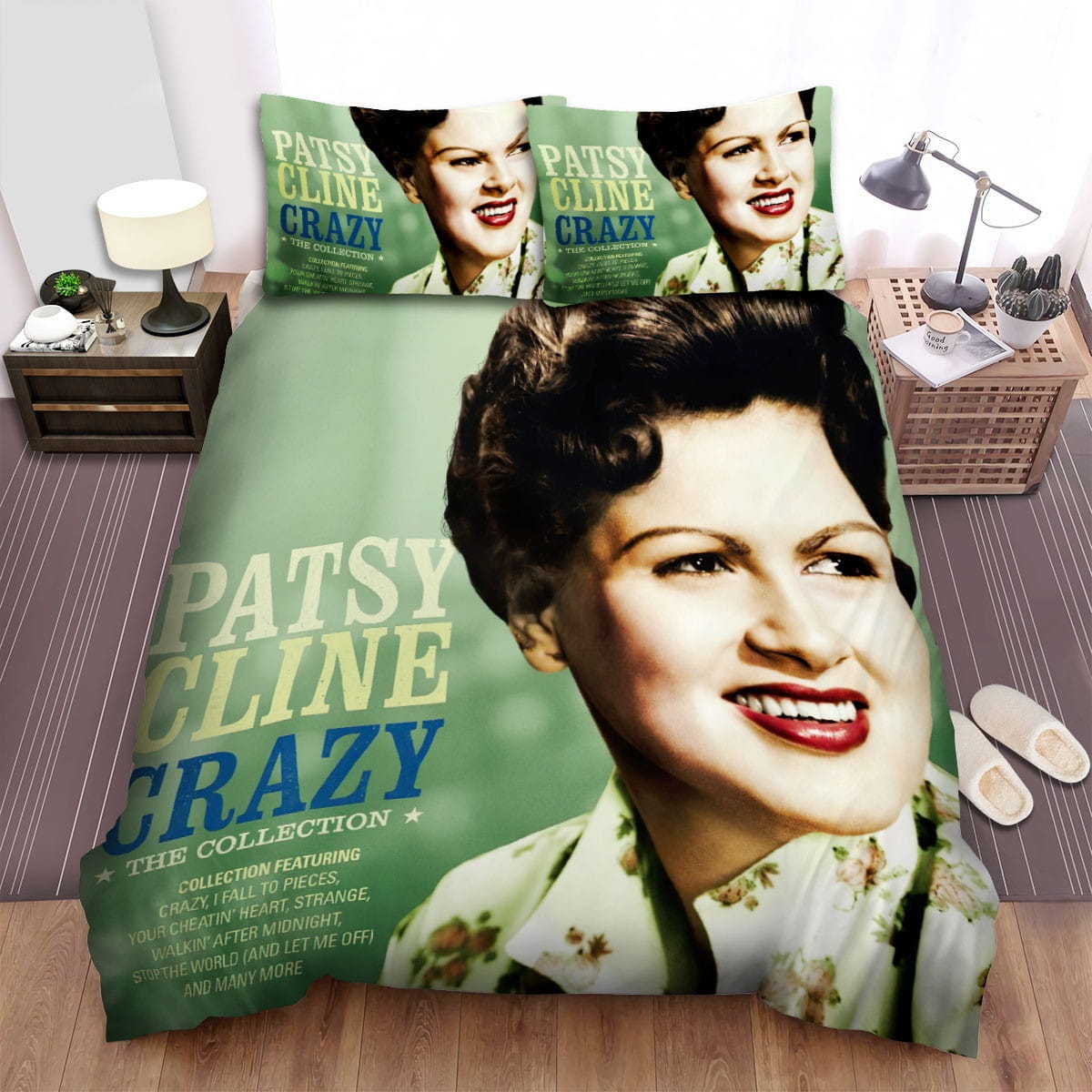 Patsy Cline Crazy Bedding Sets, Flatsheet Gift For Christmas, Thanksgiving, Halloween