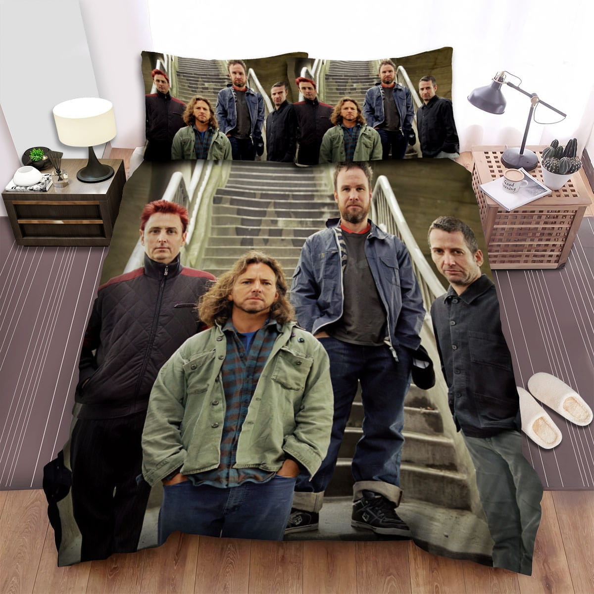 Pearl Jam Eddie Vedder Decorative Bedding Sets with Duvet Cover, Flatsheet, Pillowcases