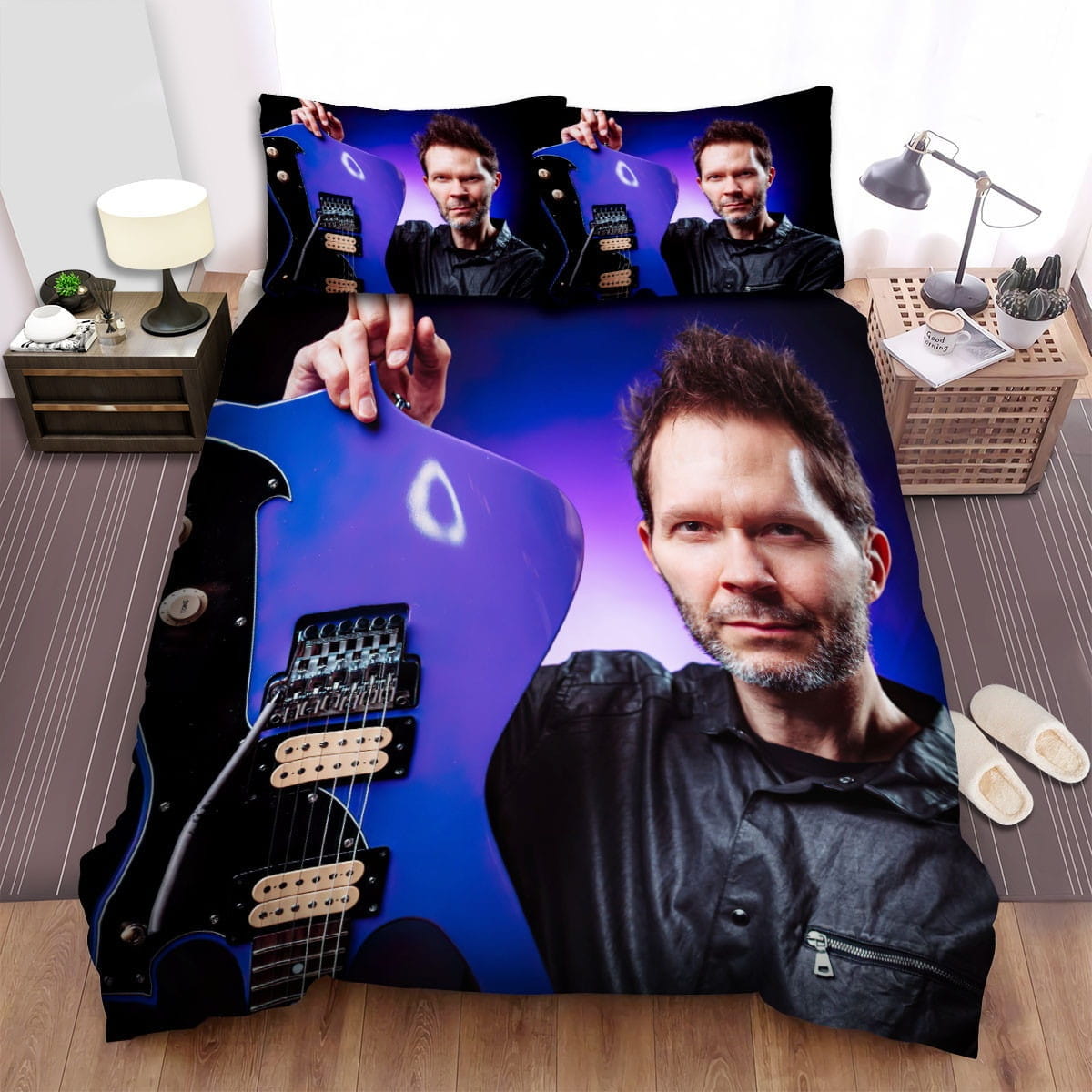 Paul Gilbert Purple Guitar Bedding Sets, Flatsheet Gift For Christmas, Thanksgiving, Halloween