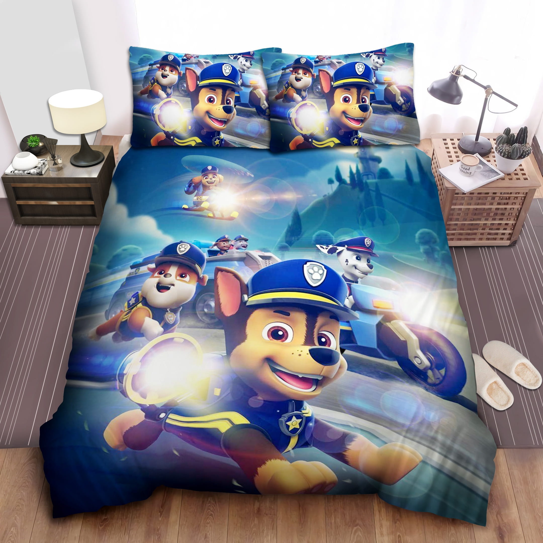 Paw Patrol Policeman Decorative Bedding Sets with Duvet Cover, Flatsheet, Pillowcases