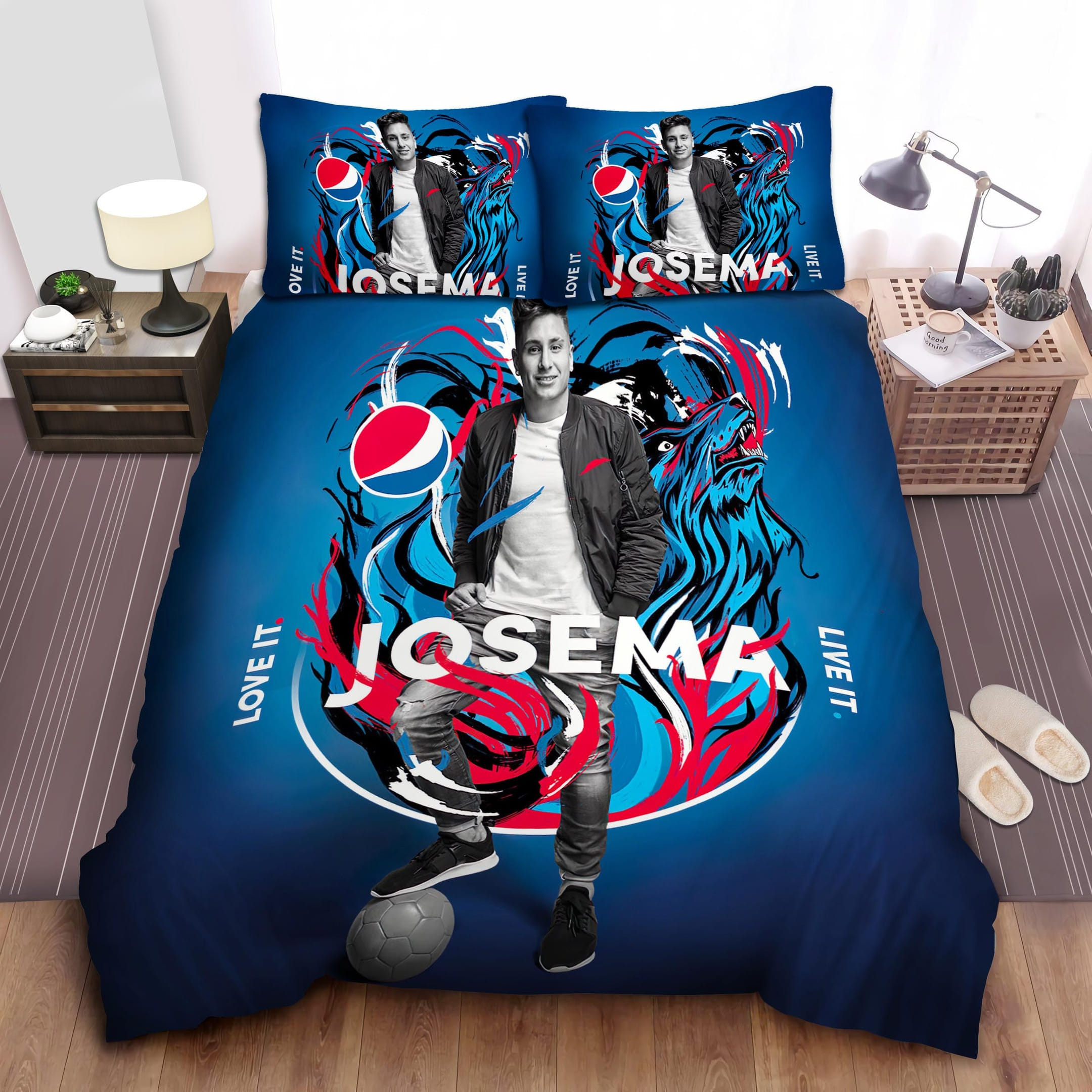 Pepsi And Jose Gimenez Bedding Sets, Flatsheet Gift For Christmas, Thanksgiving, Halloween