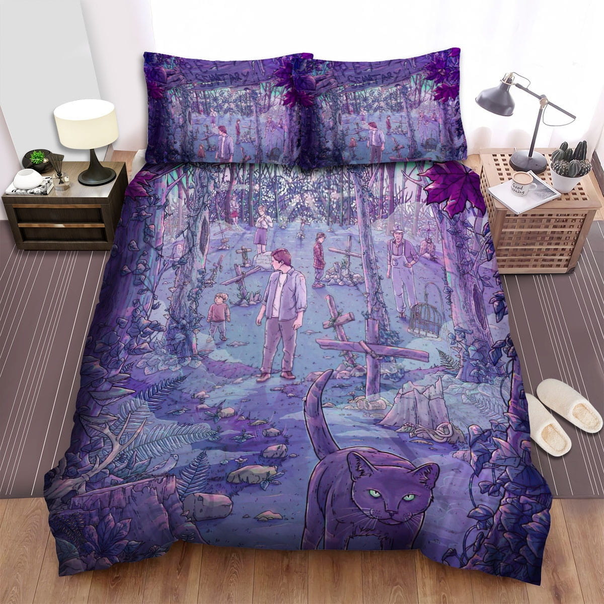 Pet Sematary In The Forest Bedding Set, Gift For Christmas, Birthday, Thanksgiving