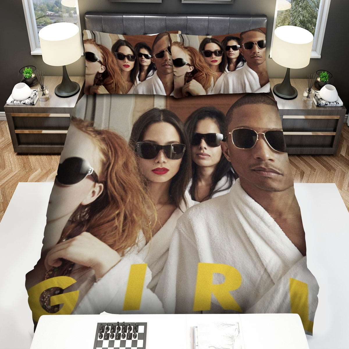 Pharrell Williams Girl Decorative Bedding Sets with Duvet Cover, Flatsheet, Pillowcases