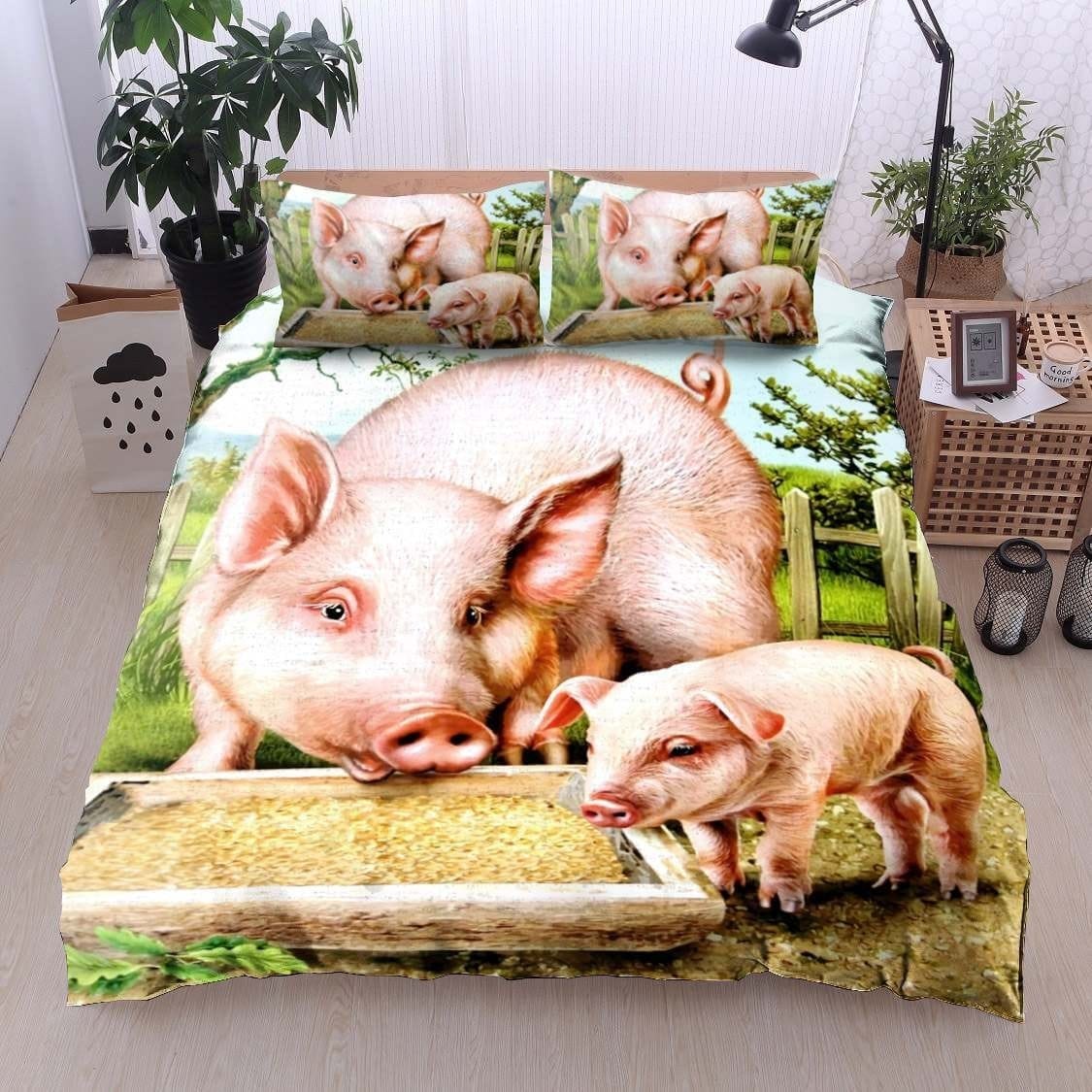 Pig Bedding Sets, Flatsheet Gift For Christmas, Thanksgiving, Halloween