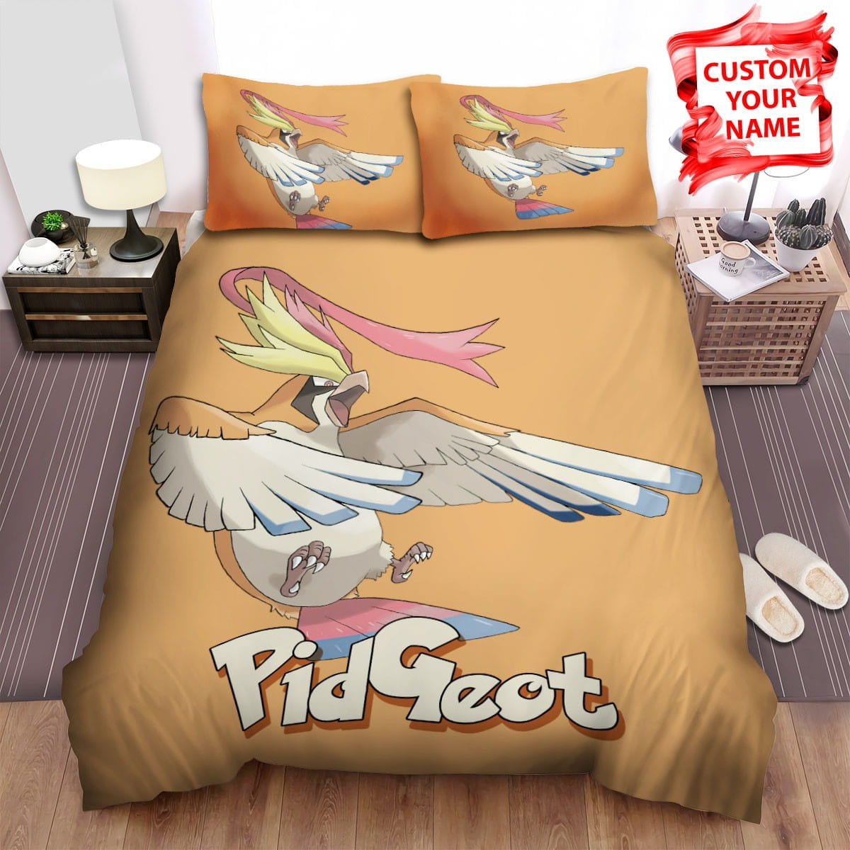 Pidgeot Flying Pokemon Bedding Set, Gift For Christmas, Birthday, Thanksgiving