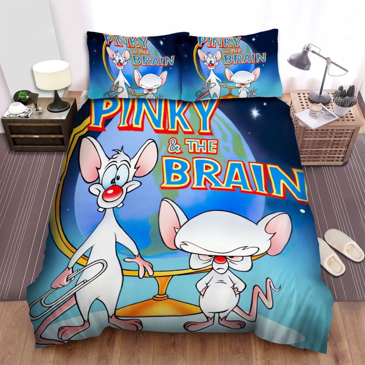 Pinky And The Brain Poster Decorative Bedding Sets with Duvet Cover, Flatsheet, Pillowcases