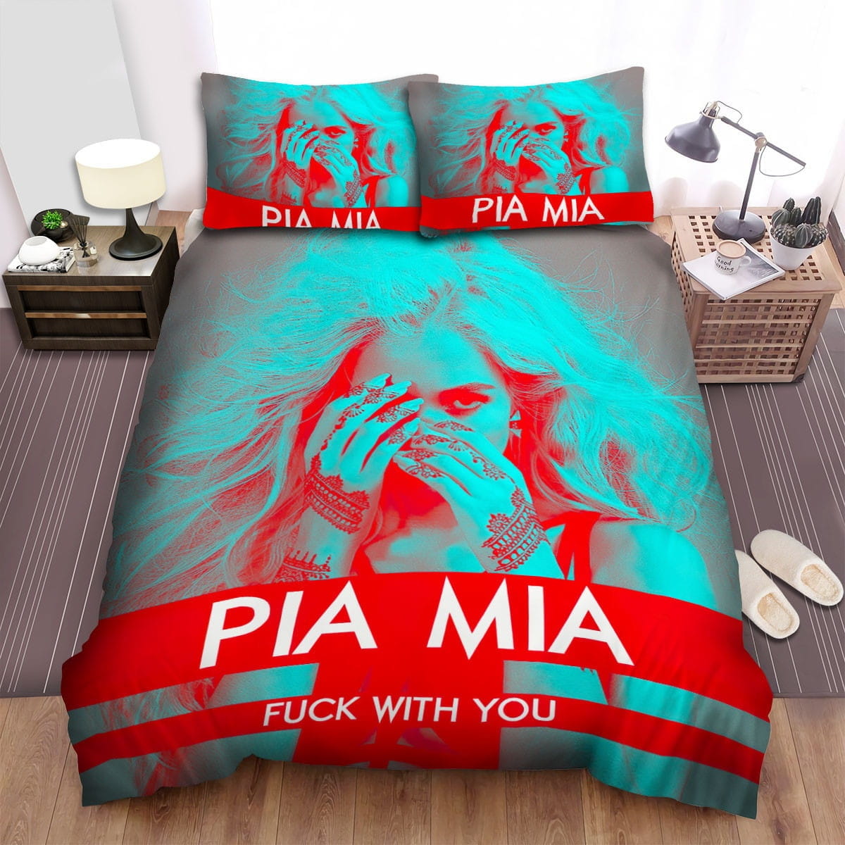 Pia Mia Fuck With You Bedding Sets, Flatsheet Gift For Wife, Husband, Besties